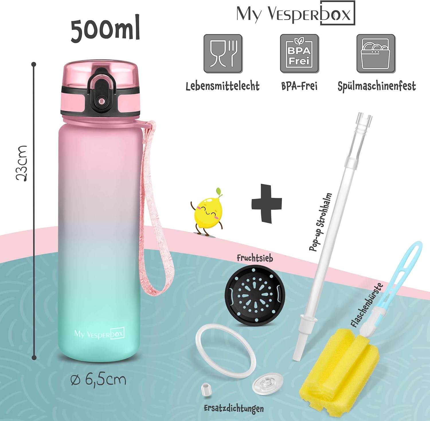 Detalle 2 de My Vesperbox Trinkflasche 500 ml đ„€