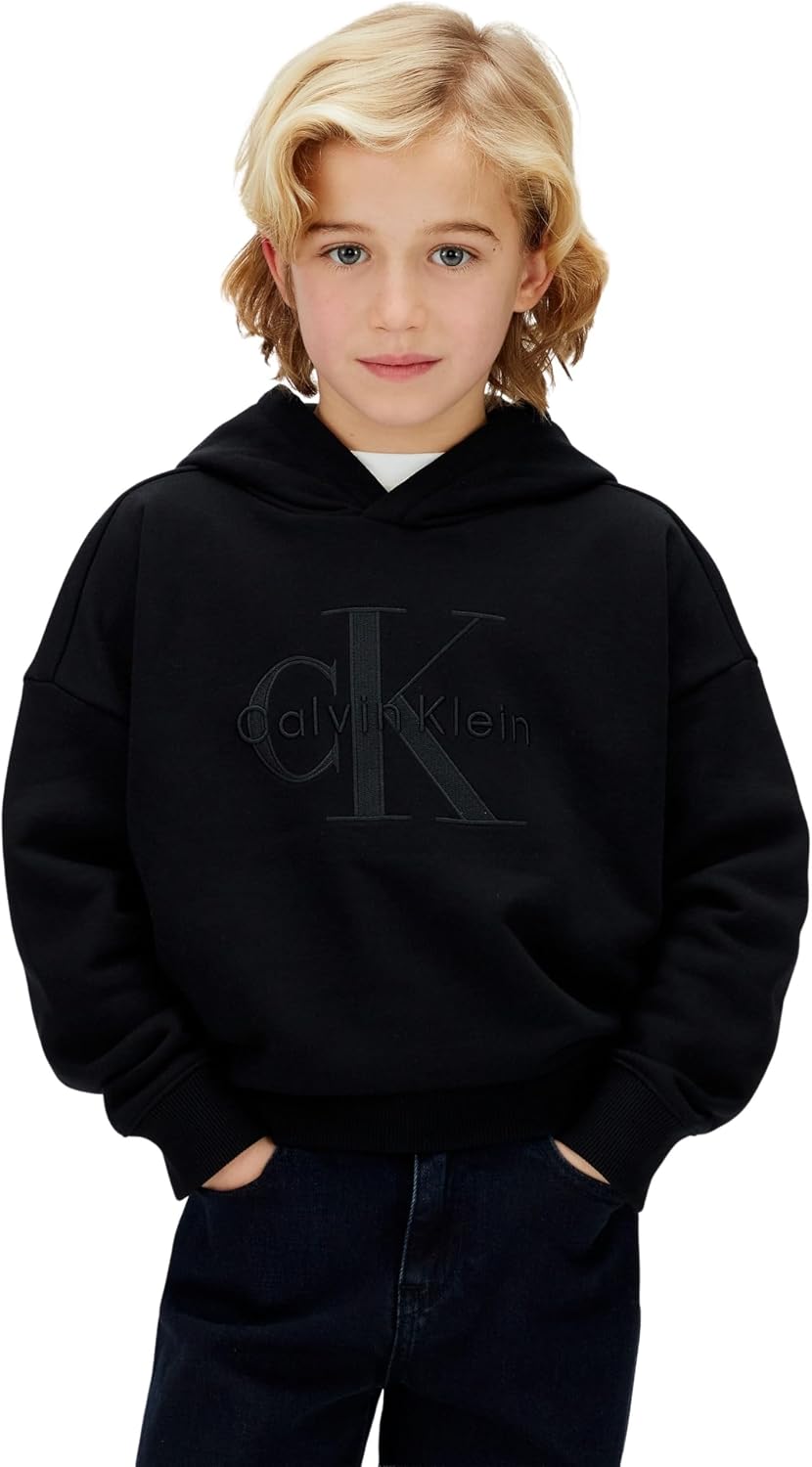 Detalle de Calvin Klein Mono Logo Hoodie Lvcksjb09b – Felpa con cappuccio per bambini e ragazzi