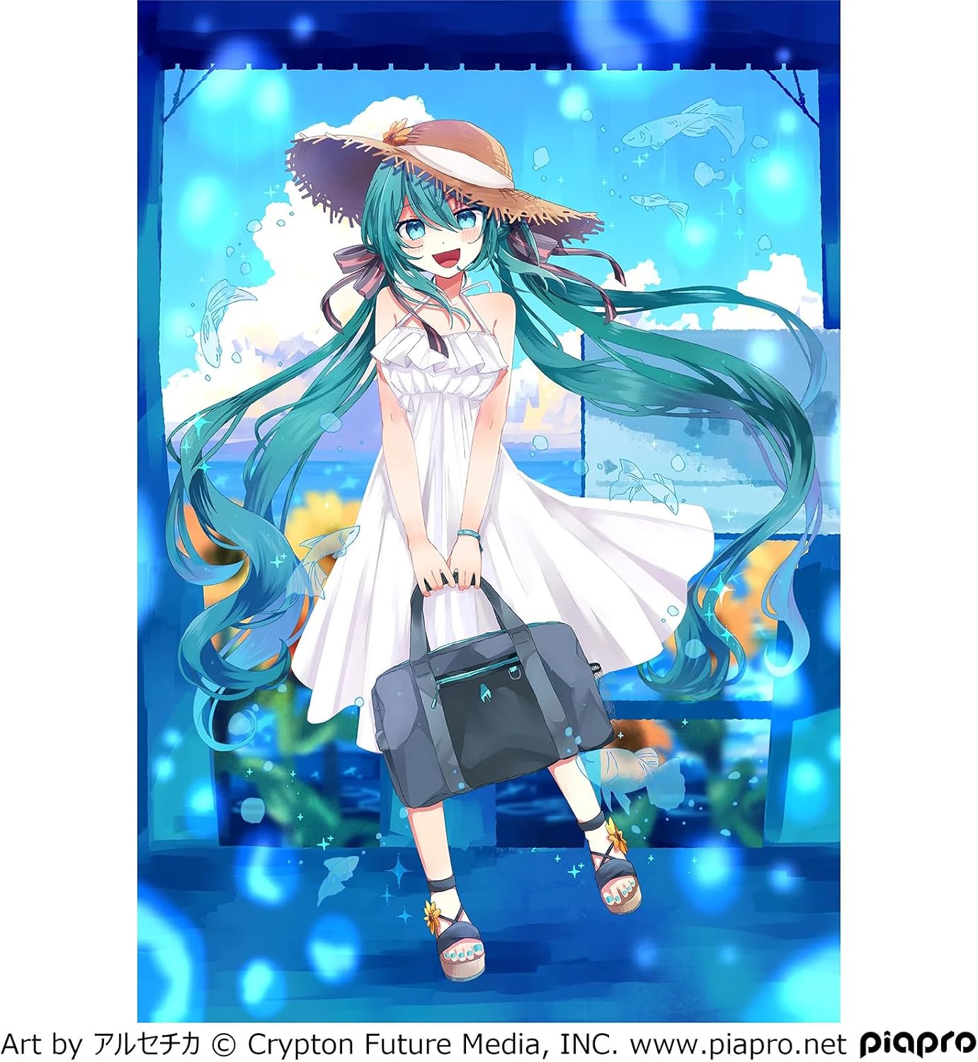 Detalle 2 de FIREFIRST x Hatsune Miku Umhängetasche – Wasserdichte Zweitfachtasche mit dekorativer Kleingeld-/Schmucktasche