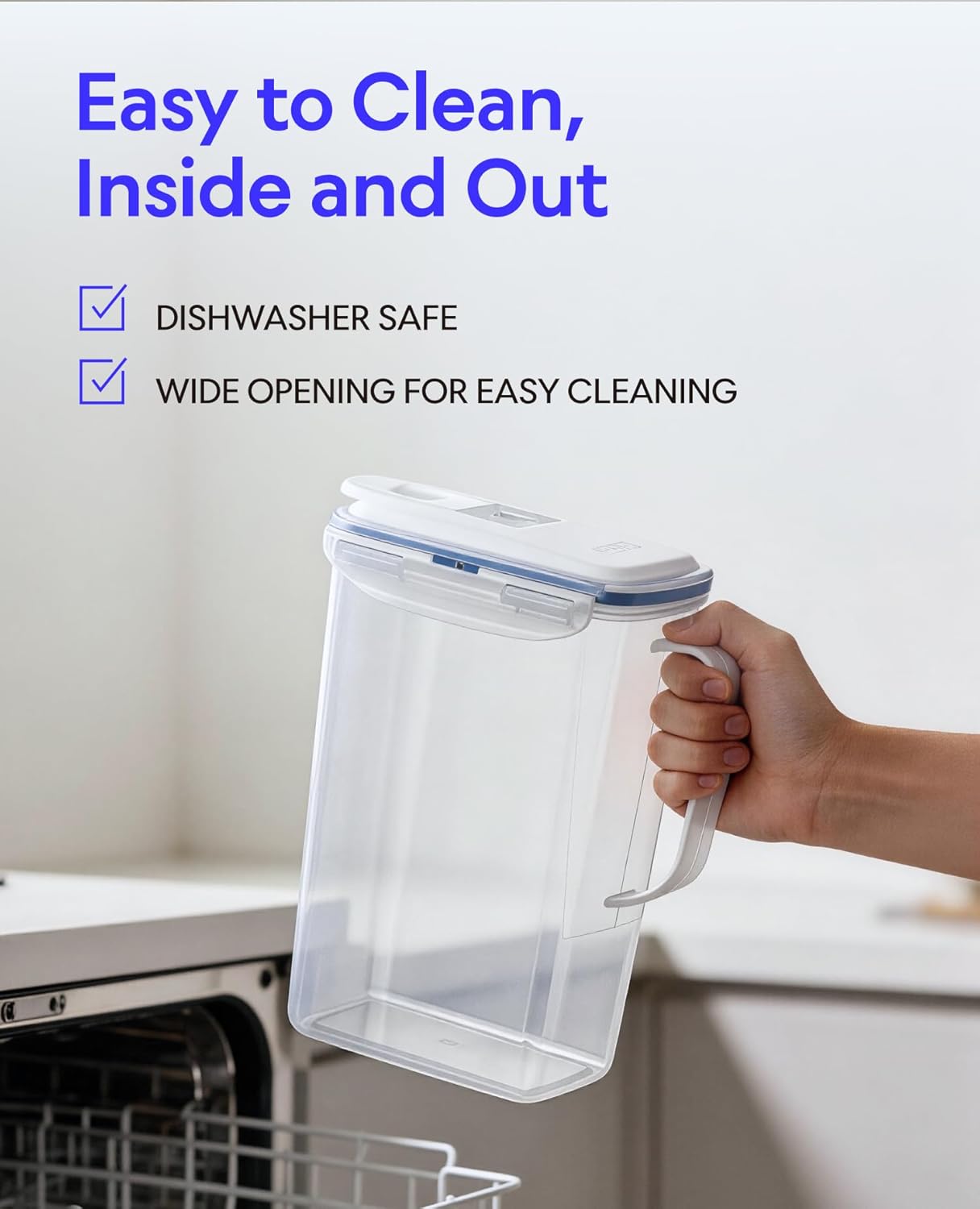 Thumbnail 3 de LocknLock Aqua Fridge Door Water Jug: 2-Quart BPA-Free Pitcher with Lid