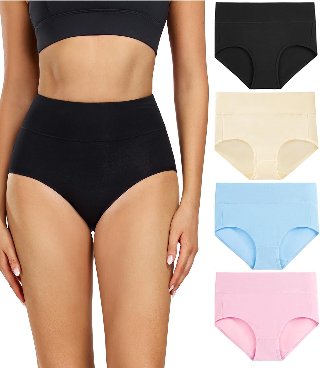 Thumbnail 6 de Wirarpa Cotton High-Waist Women's Underwear, Pack of 4 🩲