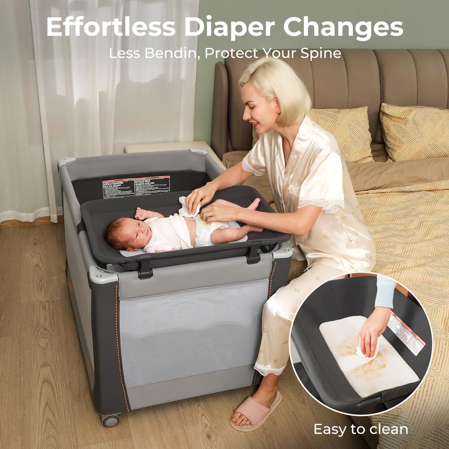 Thumbnail 4 de Pamo Babe Deluxe Pack and Play with Bassinet, Changing Table & One-Step Setup