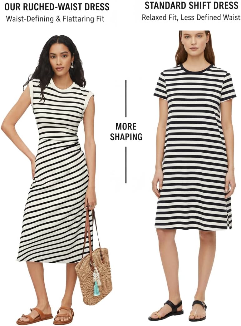 Thumbnail 1 de Glamaker Women Summer T-shirt Midi Dress – Soft A-Line Cap Sleeve, Flattering Yet Easygoing