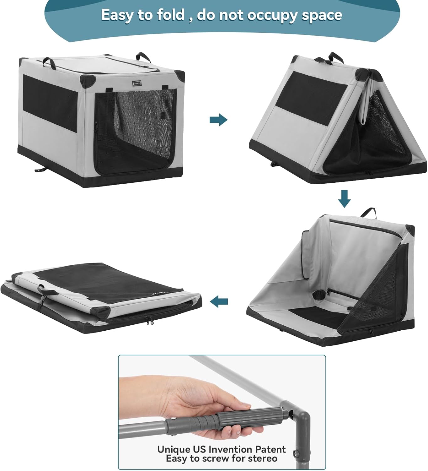 Detalle de Petsfit Soft Dog Travel Crate for Medium to Large Dogs up to 40 kg