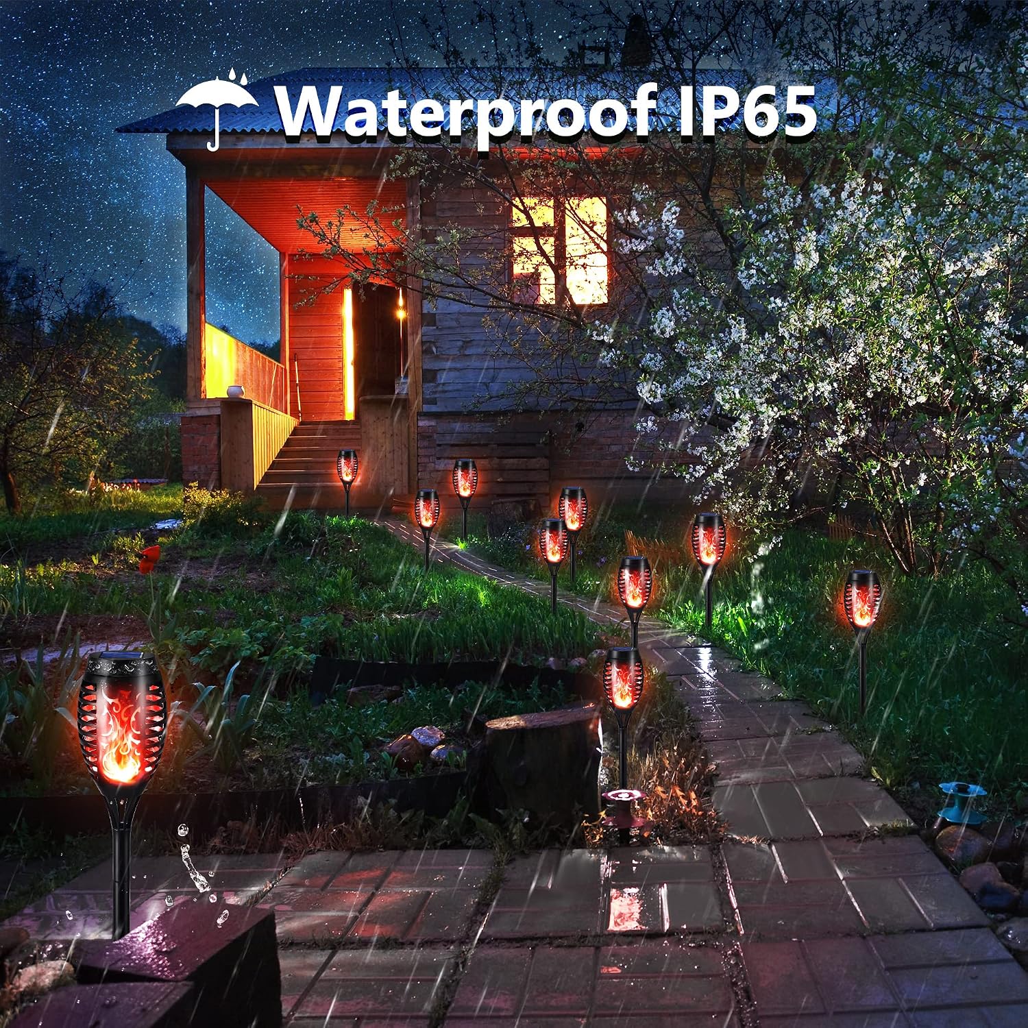 Detalle de Geemoo Solar Flickering Flame Lights 6 Pack