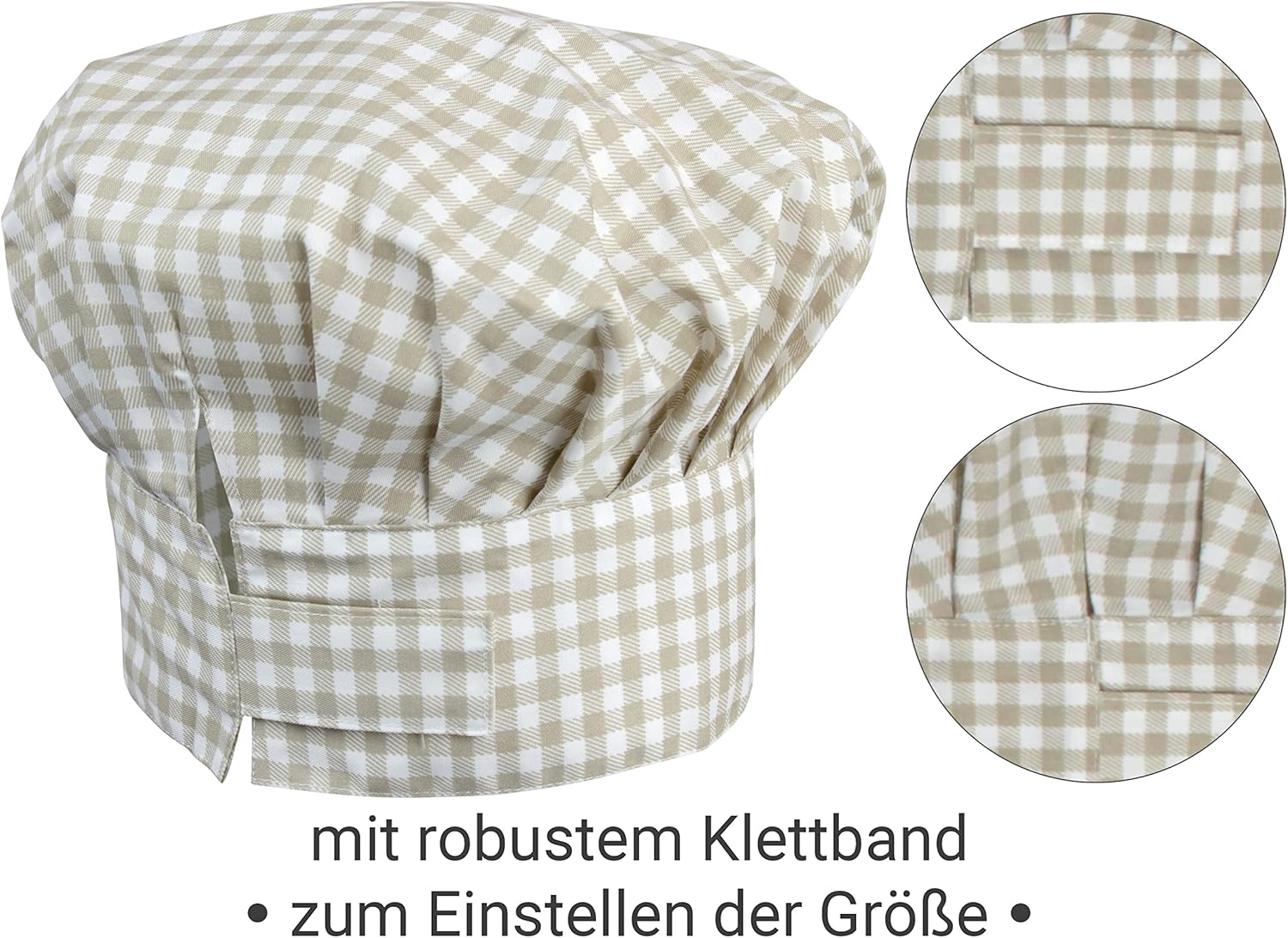 Thumbnail 3 de Emily 1428.2002 — Lot de 3 Casquettes de Cuisine avec Tablier et Gant pour Enfant, Motif Carreaux, 7–12 ans