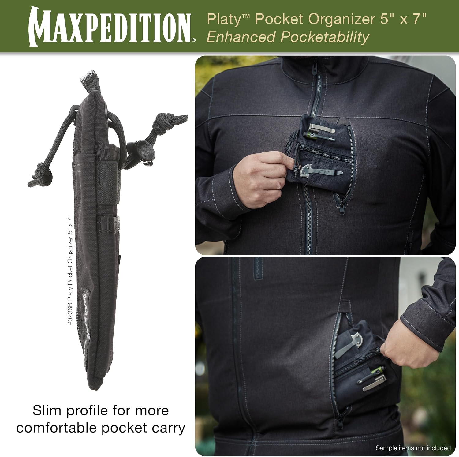 Thumbnail 5 de MAXPEDITION Platy ポケットオーガナイザー｜薄型ナイロン製、着脱式パラコードストラップ付き
