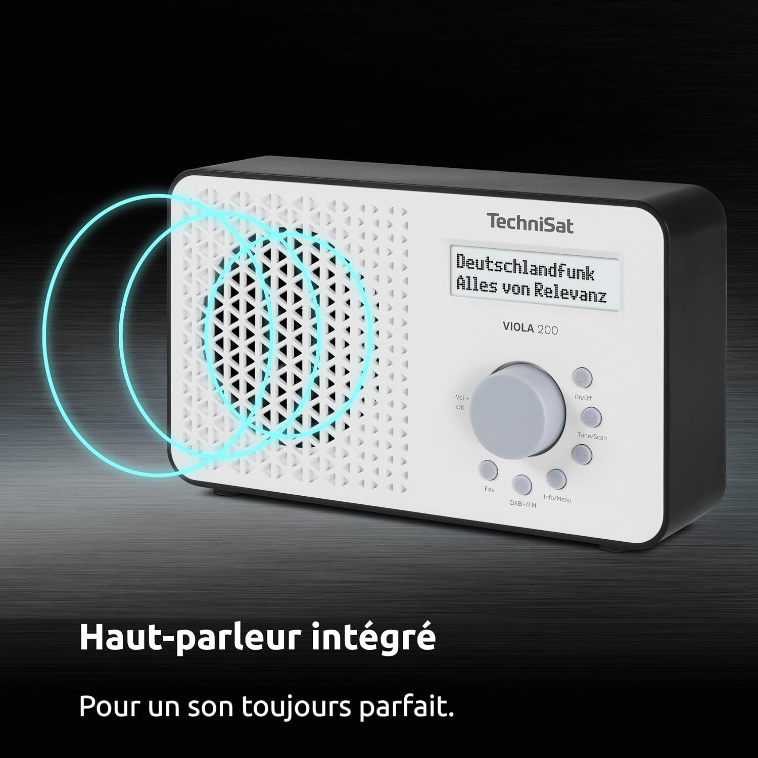 Detalle de TechniSat Viola 200 – Radio DAB+/FM portable avec écran LCD blanc