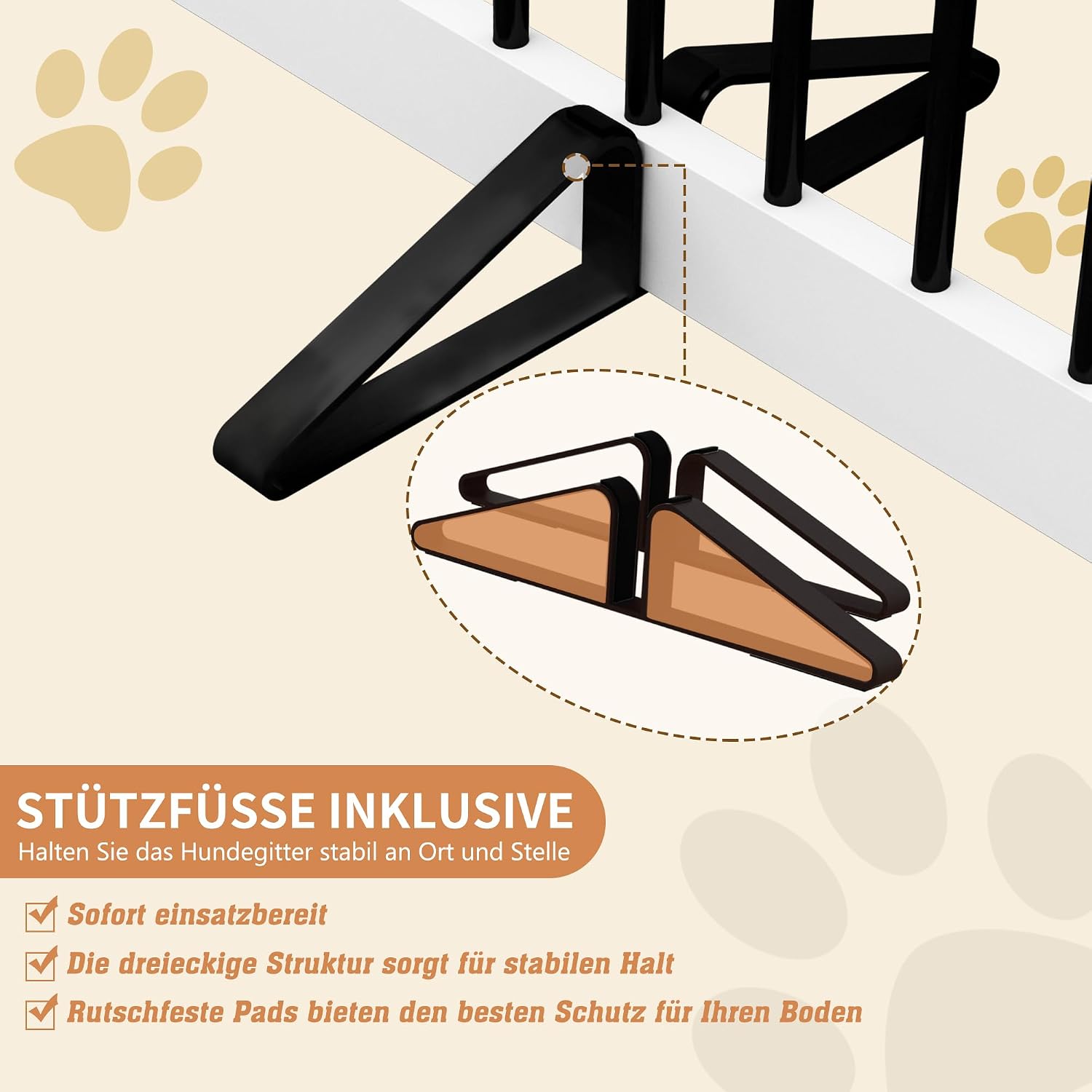 Thumbnail 3 de Absperrgitter Hund – Holz Schutzgitter, freistehend, faltbar, Weiß (32", 3er-Pack)