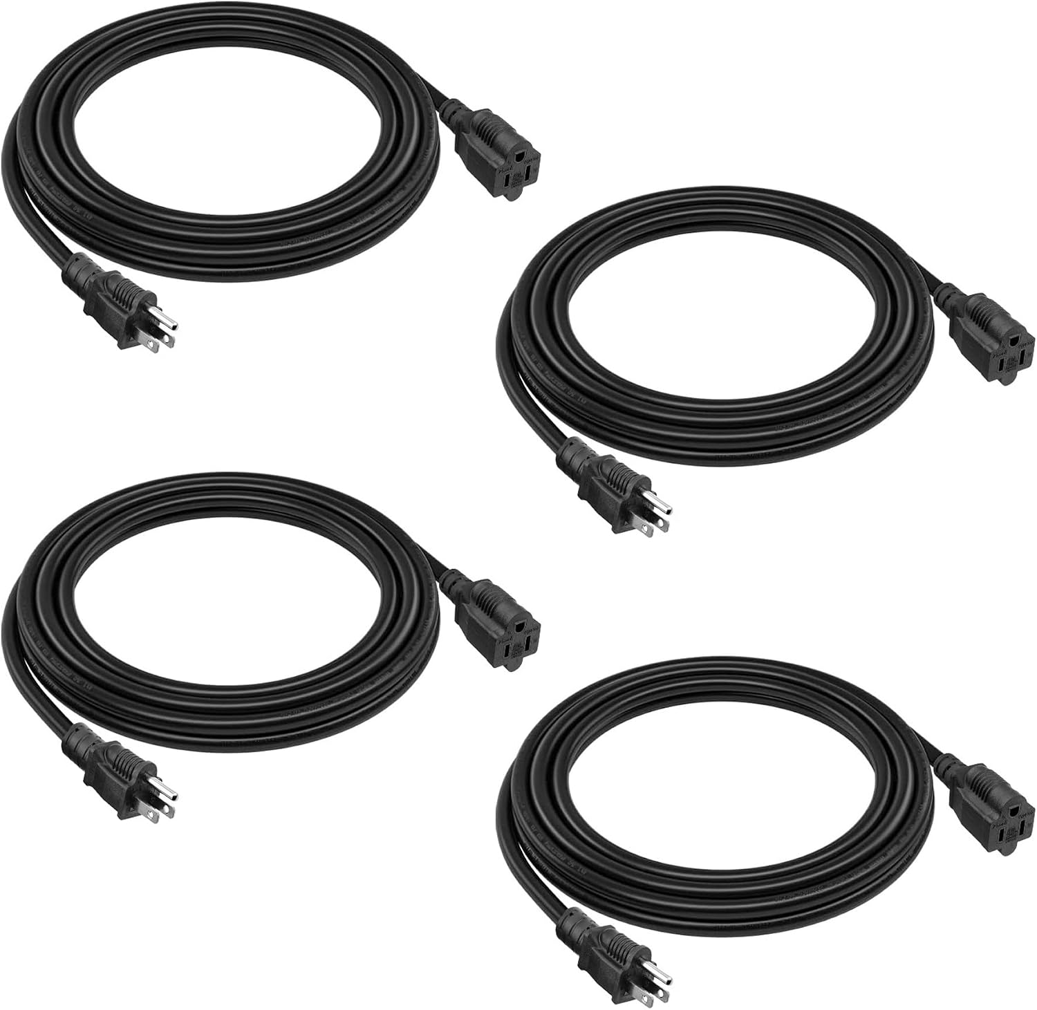 Detalle de Belllights B505-4 8-Foot 16 AWG 3-Prong Extension Cords, 4-Pack