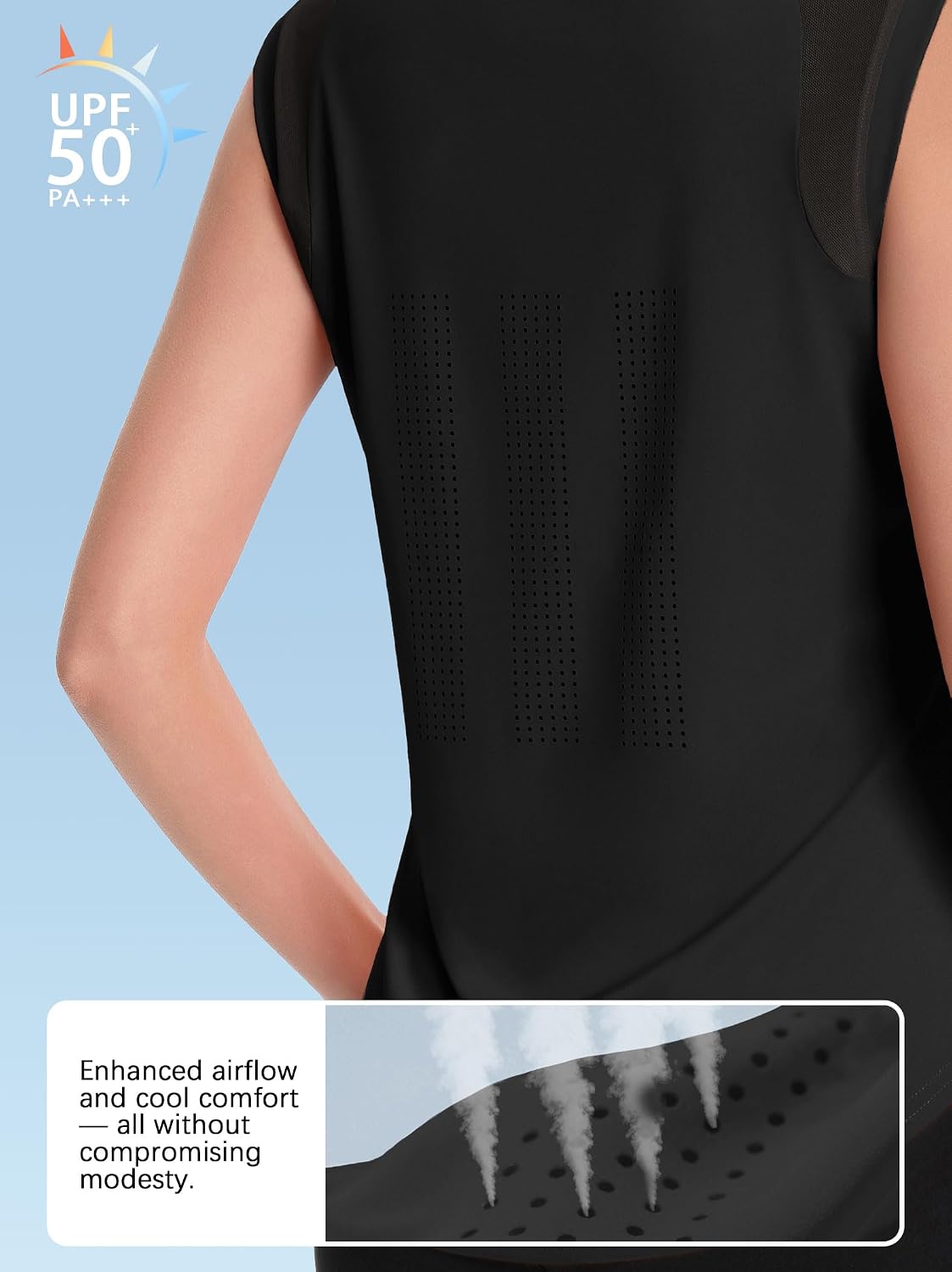 Detalle 2 de ANGEL CITIZ Gym Sleeveless Top for Women with UPF 50+