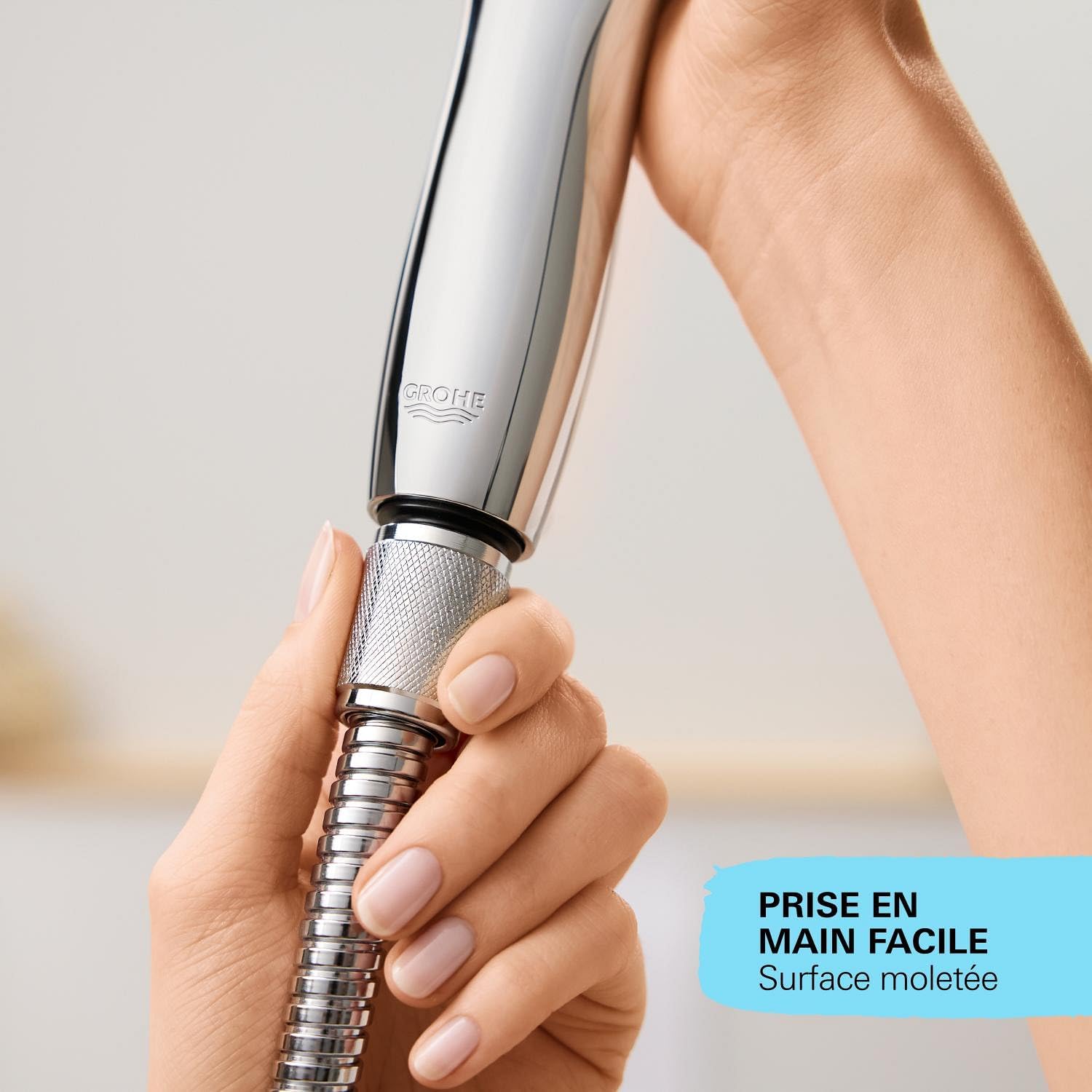 Thumbnail 6 de GROHE Flexible Tuyau de Douche VitalioFlex métallique TwistStop 1750mm, Chrome
