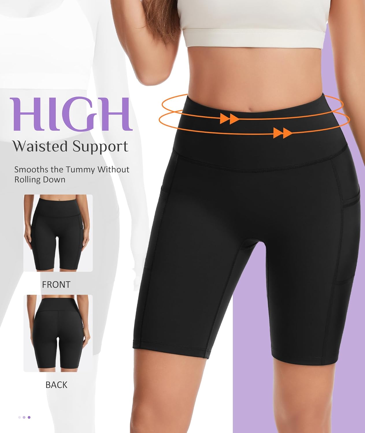 Thumbnail 1 de YADIFEN High Waisted Cycling Shorts for Women with Pockets
