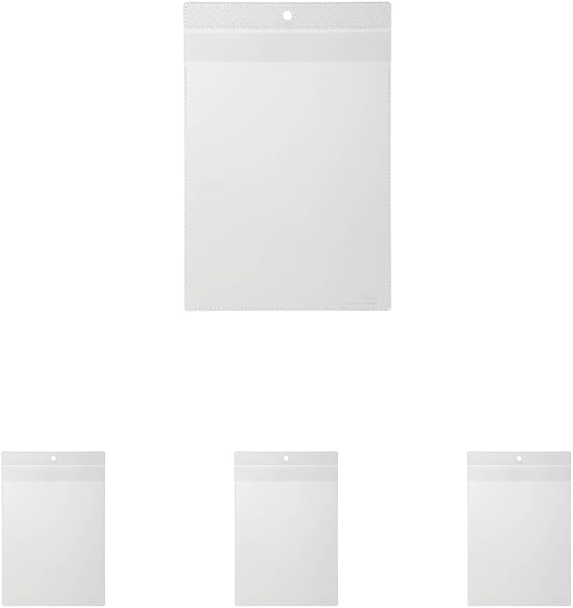Detalle de Lot de 10 poches A5 transparentes anti-déchirure à suspension, ouverture en haut - Porte-tickets