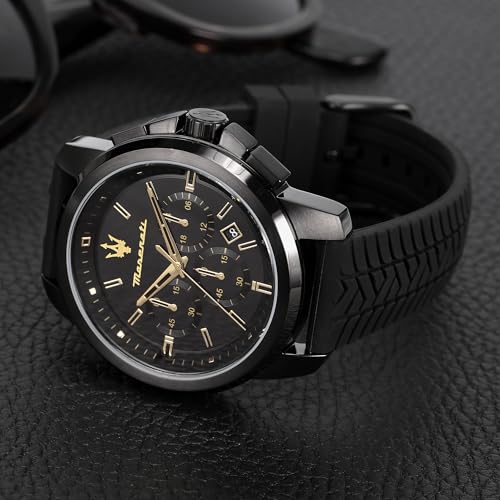 Thumbnail 6 de Maserati Orologio da uomo Collezione Successo – cassa in acciaio 44 mm, cinturino silicone nero