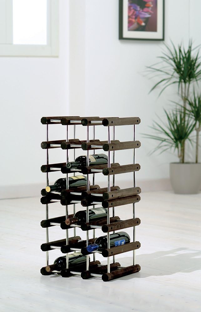 Thumbnail 2 de Foppapedretti Il Cantiniere Wenge'-Alluminio: sostegno modulare per 12 bottiglie in stile legno e alluminio