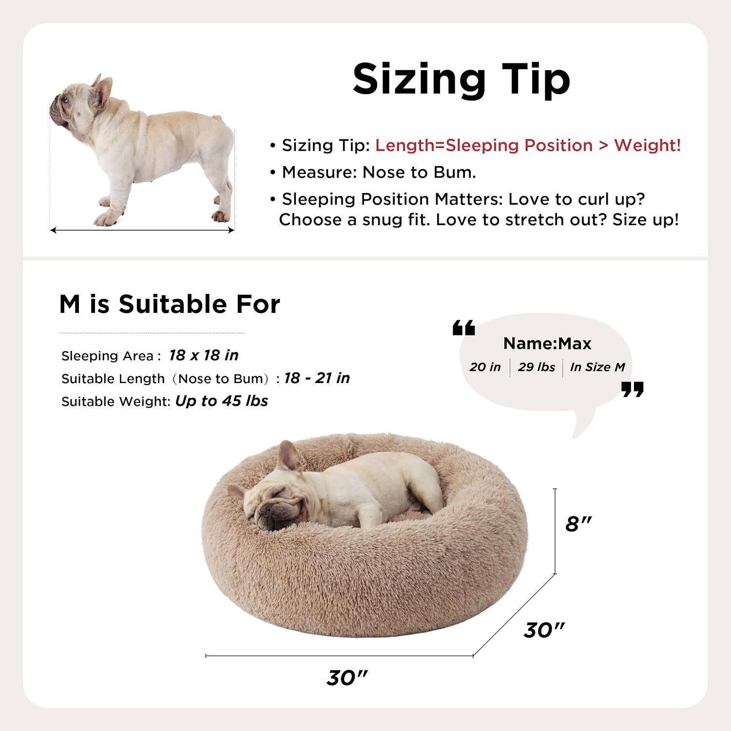 Thumbnail 5 de Bedsure Donut Dog Bed Medium