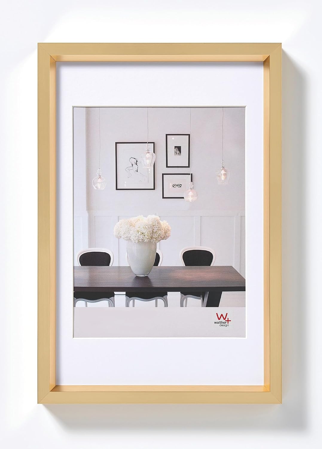 Detalle de Cadre Photo Design Or 15 x 20 cm avec Passe-Partout - Walther design ES520G