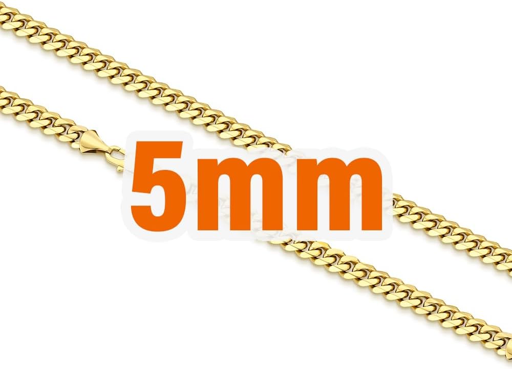 Thumbnail 6 de KRKC&CO Herren-Halskette 14K vergoldet: Edelstahl Panzerkette mit Diamantschliff (5–10 mm), Nickelfrei, Länge 46–66 cm