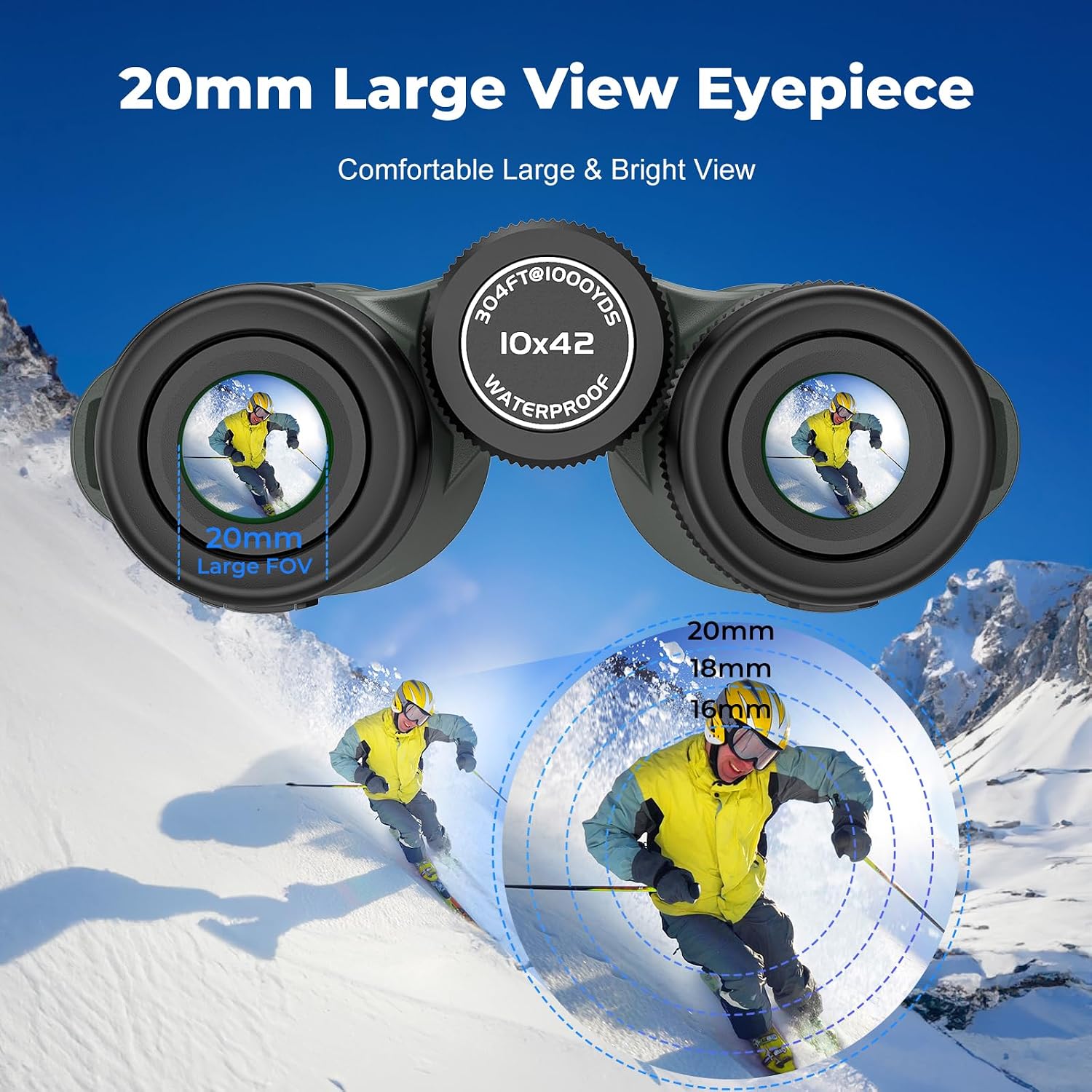 Detalle 2 de Gosky 10x42 HD Binoculars with Phone Adapter (BAK4, FMC lens)