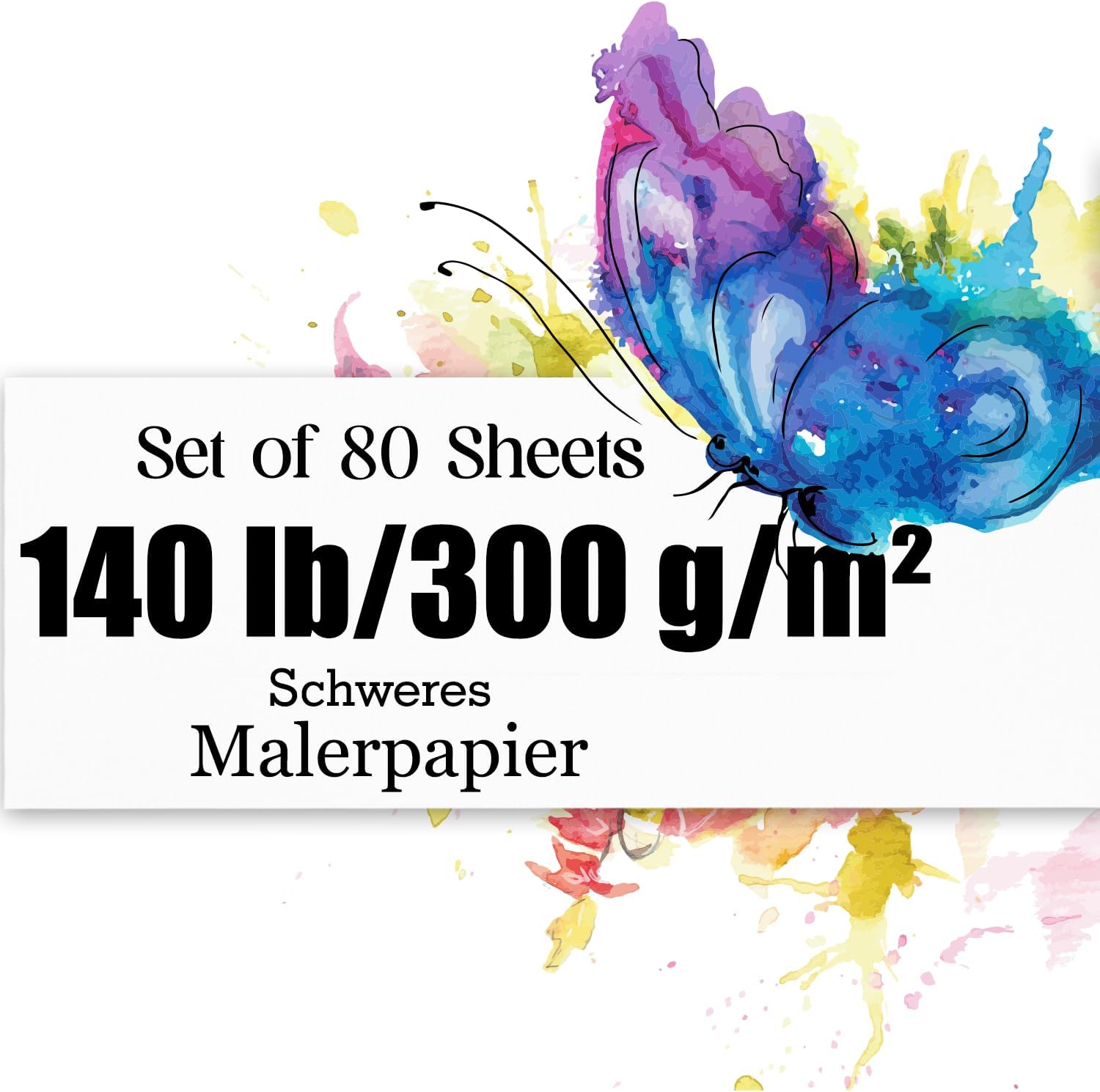 Detalle 2 de Aquarellpapier A4 21 x 29,7 cm, 80 Blatt, 300 g/m² – kaltgepresstes Baumwollpapier für Aquarellzeichnungen