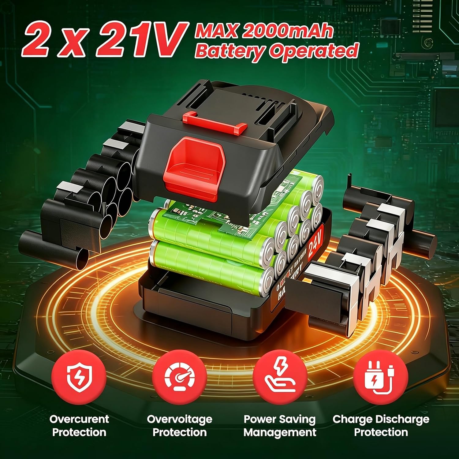 Detalle 1 de ALSO GO HG0077-RE(new4) Cordless 21V Weed Trimmer with Wheel and 2 Batteries