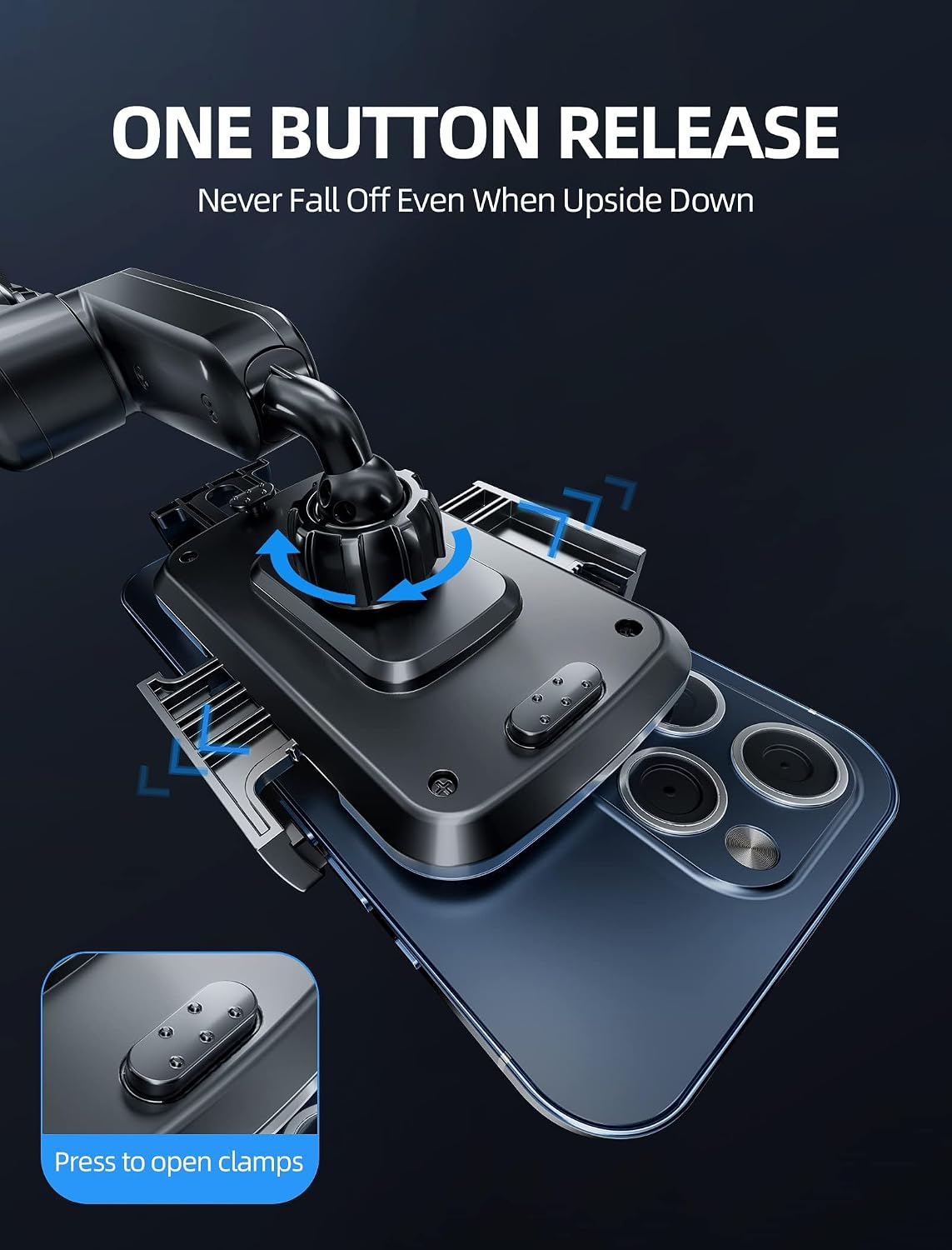 Thumbnail 4 de TOPGO Car Phone Holder Pro Ver: Height Adjustable Cup Holder Mount for iPhone 16 Pro Max and More