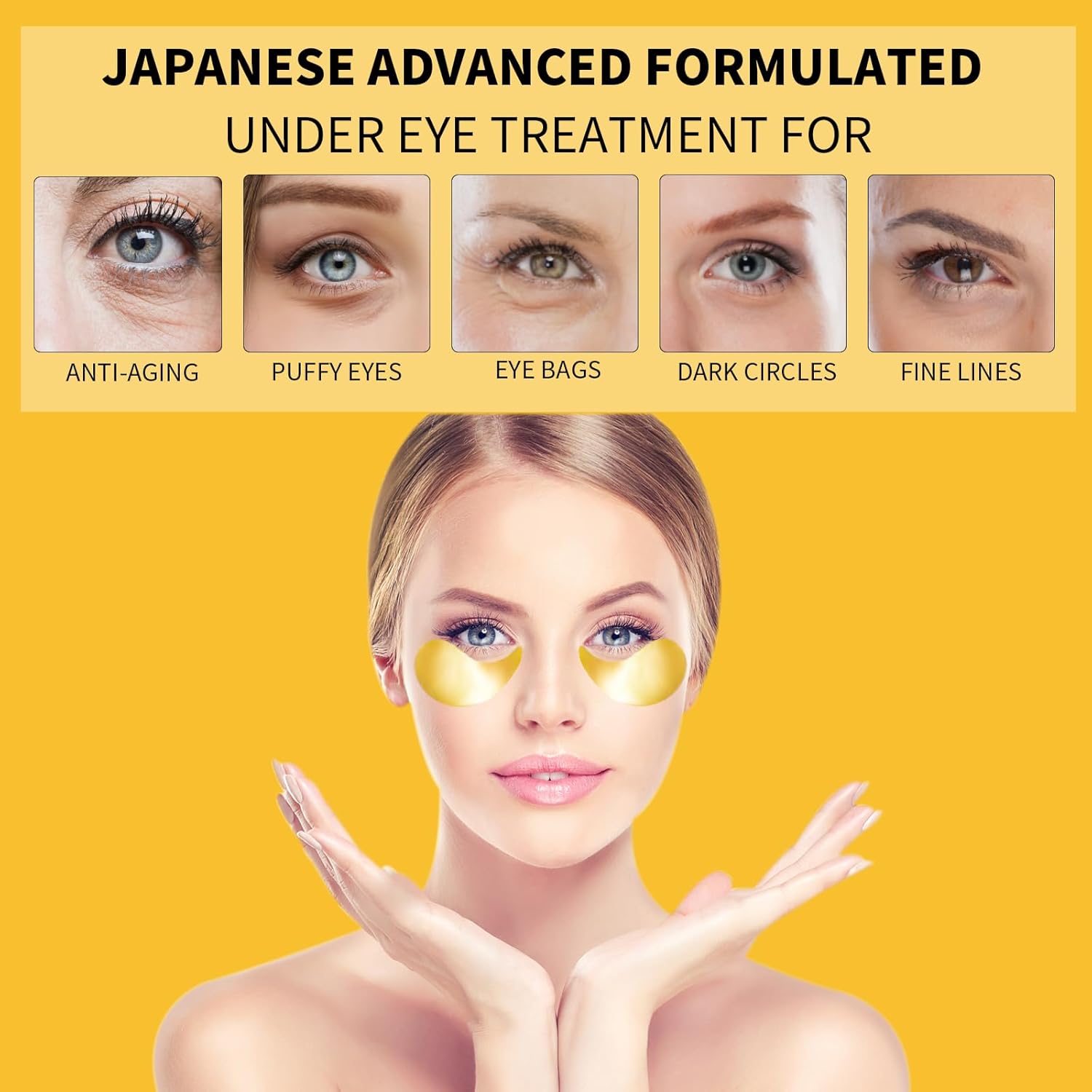 Thumbnail 1 de 24K Gold Eye Masks for Dark Circles, 70PCS