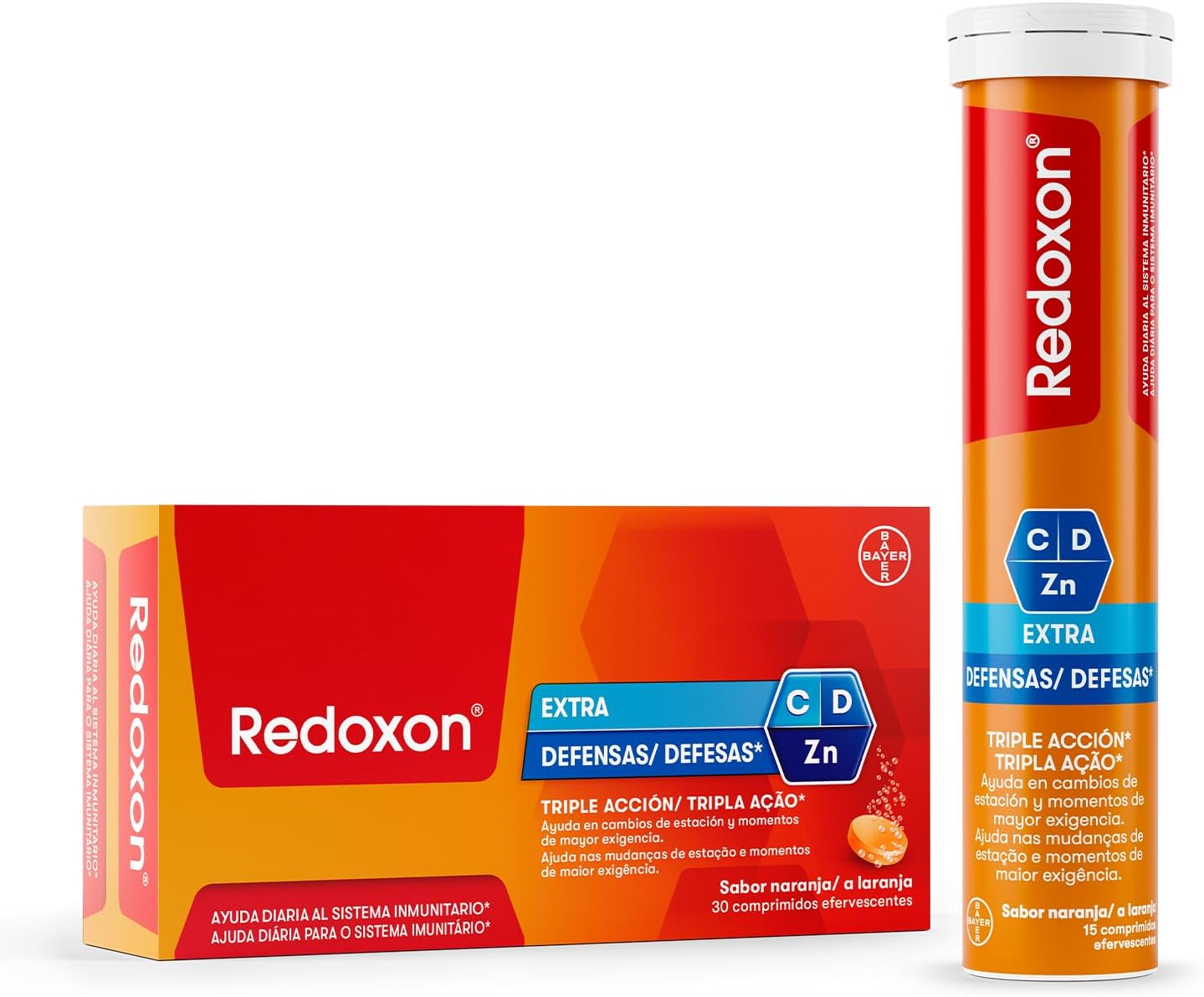 Detalle de REDOXON Vitamina C Efervescente 🍊 - 30 Comprimidos, 1 Mes