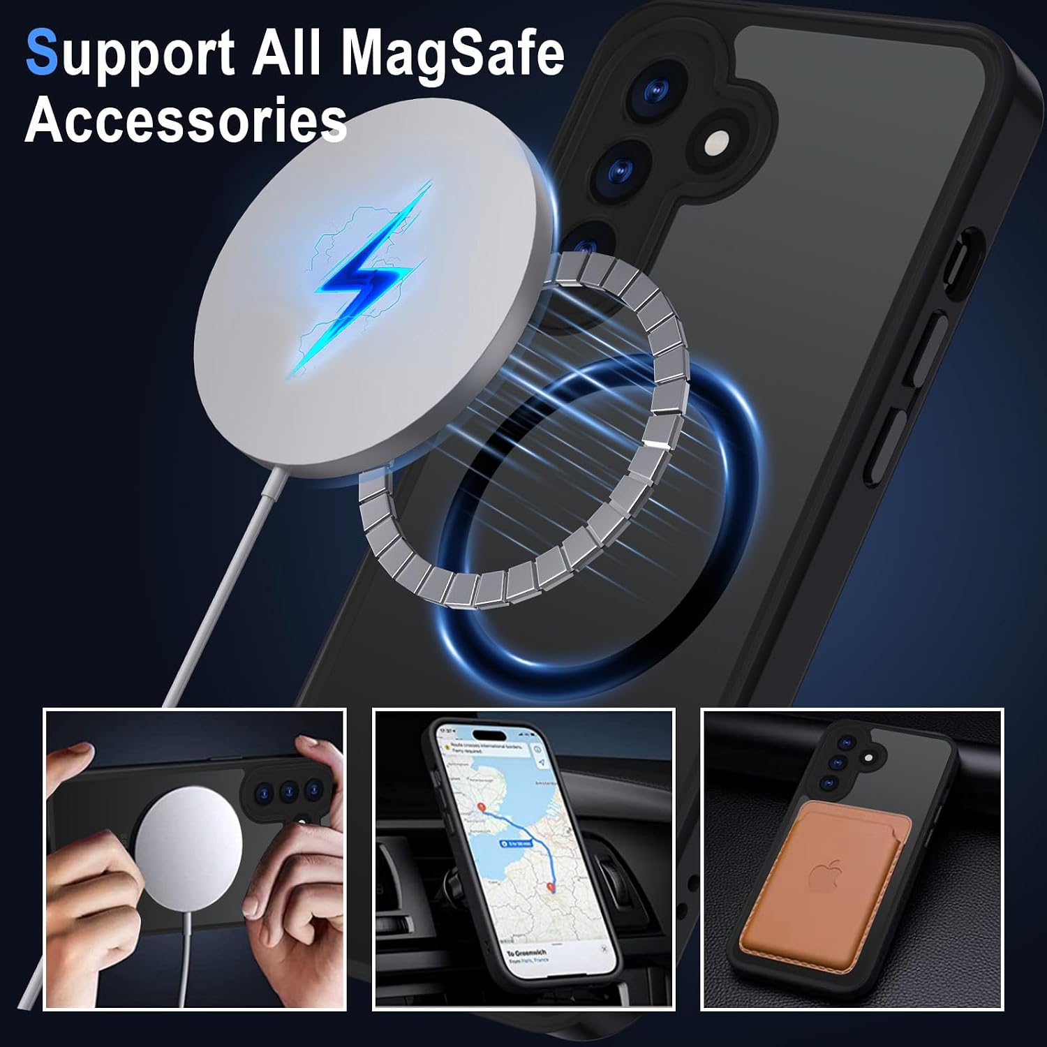 Detalle 2 de Coque magnétique XTCASE pour Samsung Galaxy A37 compatible MagSafe (noir) – dos translucide mat, bumper TPU anti-chocs
