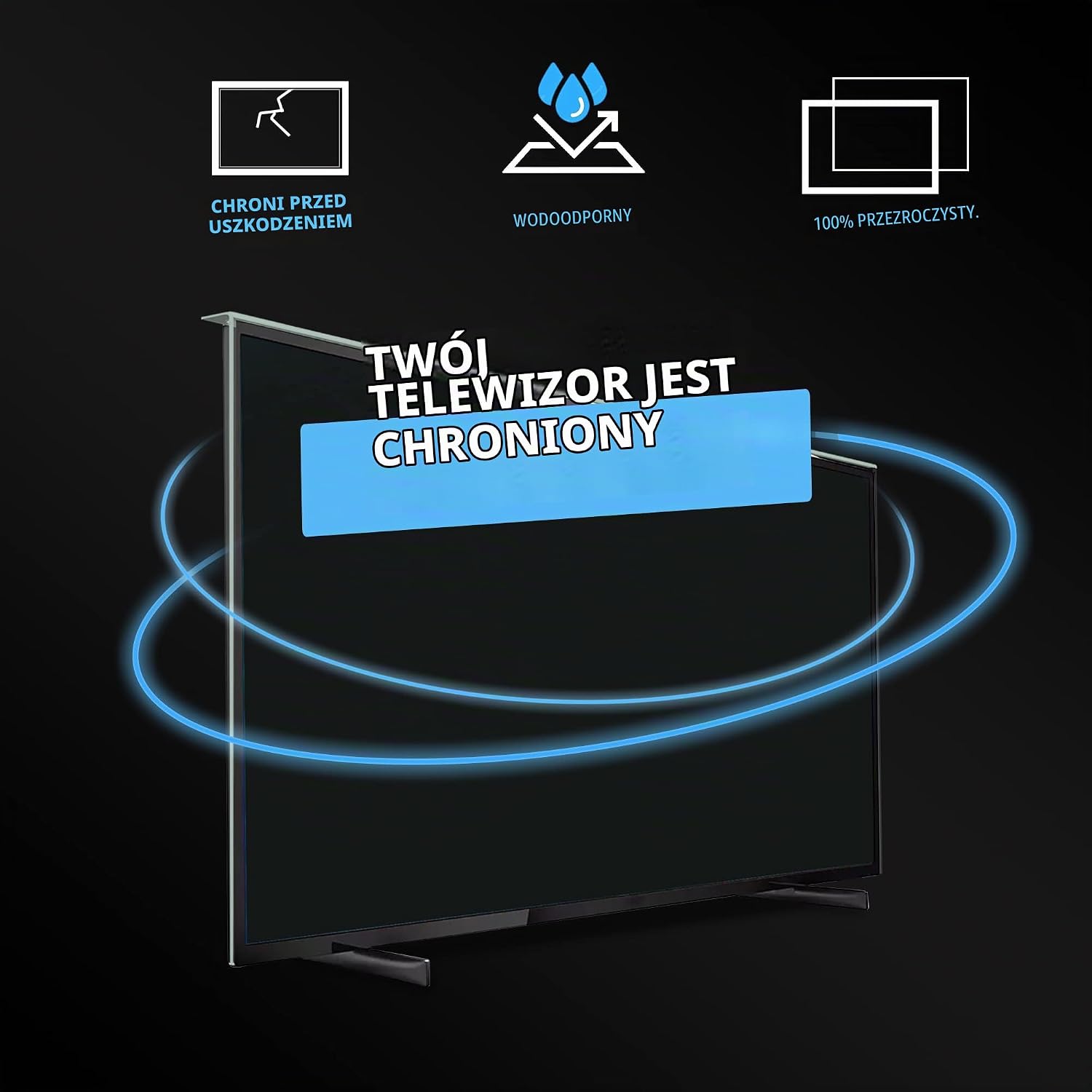 Detalle de VENTON ochraniacz na ekran TV 55 cali, tworzywo 123 × 71 cm