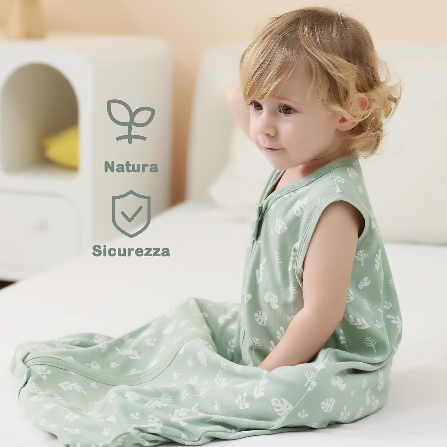 Thumbnail 1 de Mosebears Sacco nanna Estivo per Bambini 0,5 Tog – Verde, M (6-12 mesi)