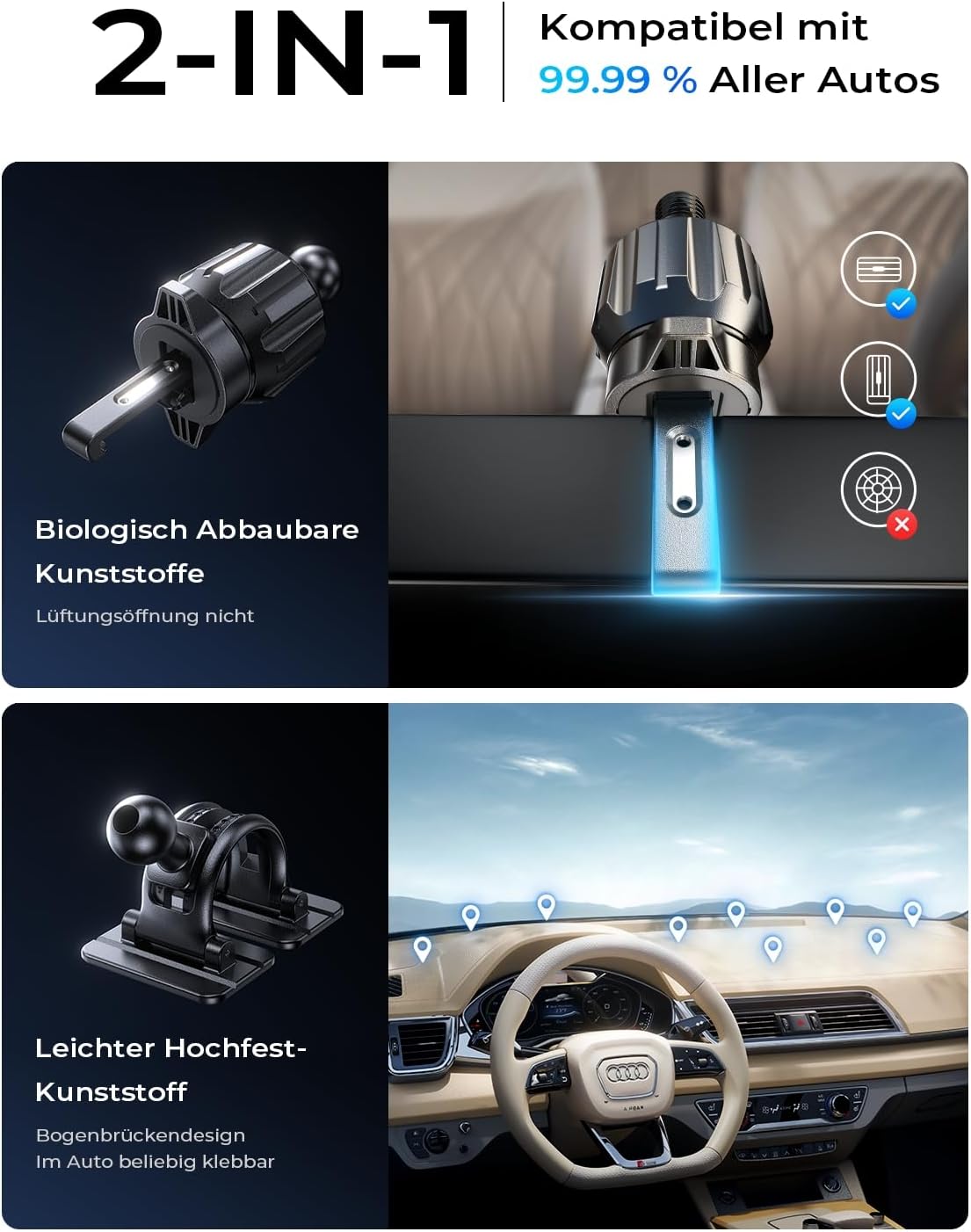 Detalle 2 de LISEN MagSafe Autohalterung 15W Ladegerät fürs iPhone