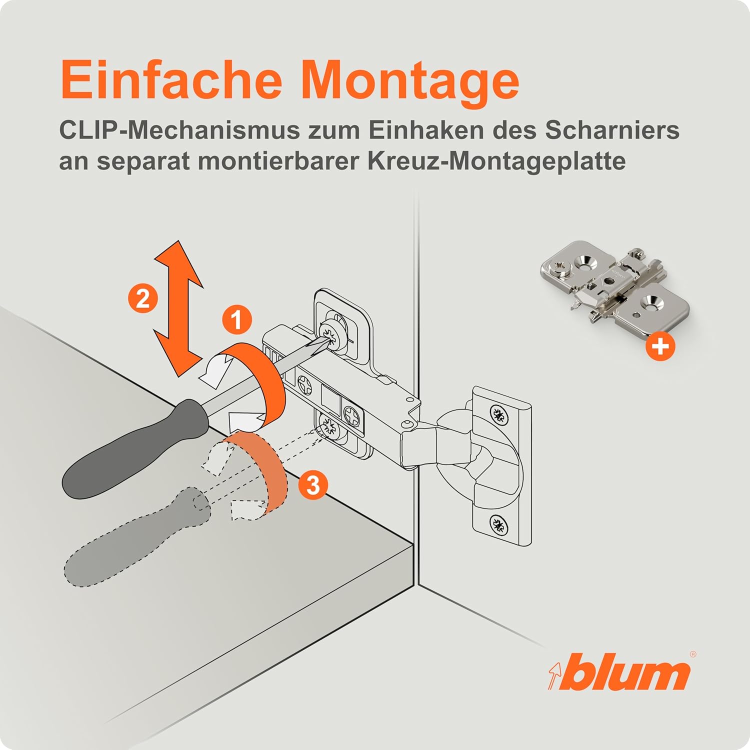 Thumbnail 5 de BLUM CLIP top BLUMOTION Möbelscharnier (110°, 35 mm Topf) – zwei Stück, vernickelt