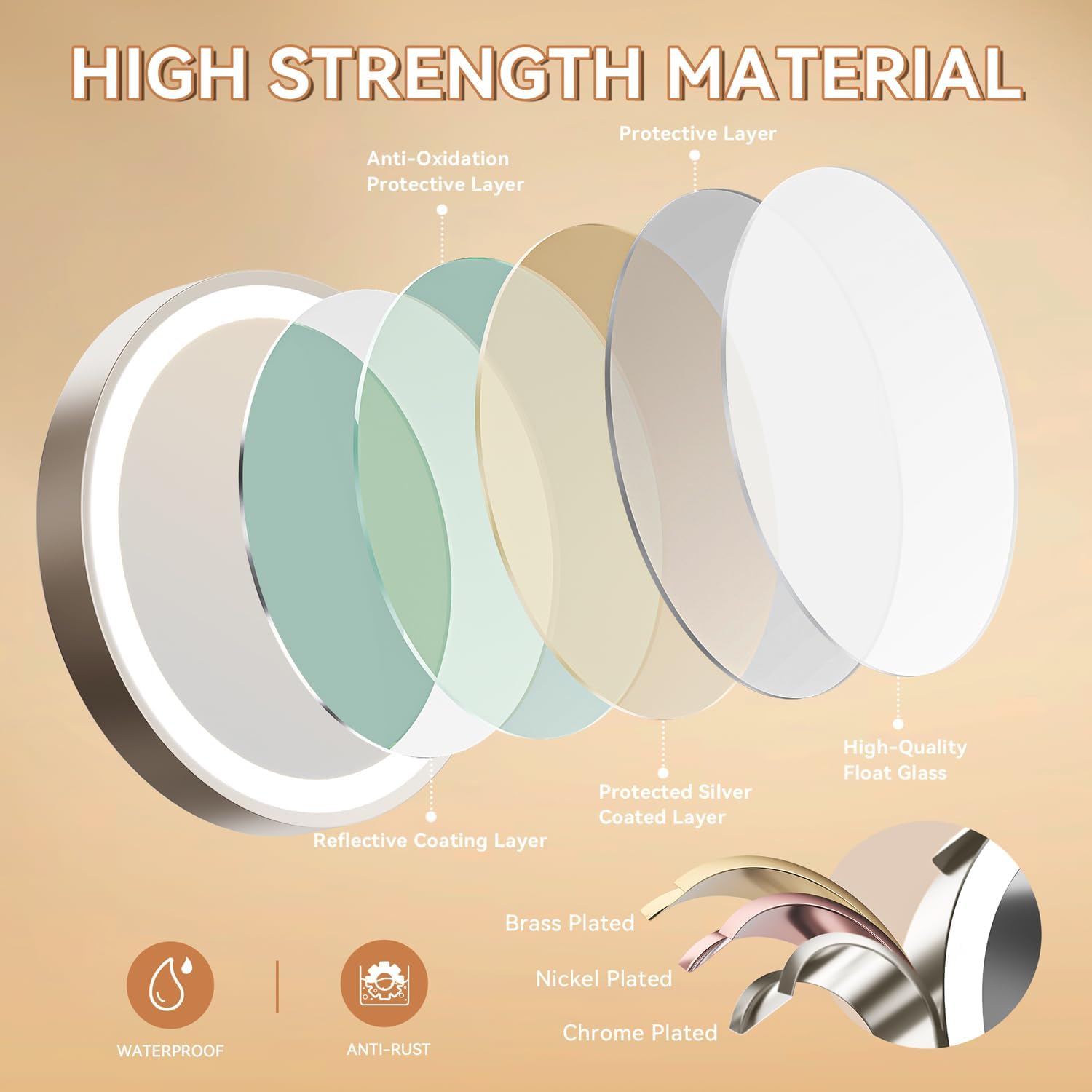 Thumbnail 6 de Auxmir 1X/30X Lighted Makeup Mirror 8" 3200 mAh 🪞