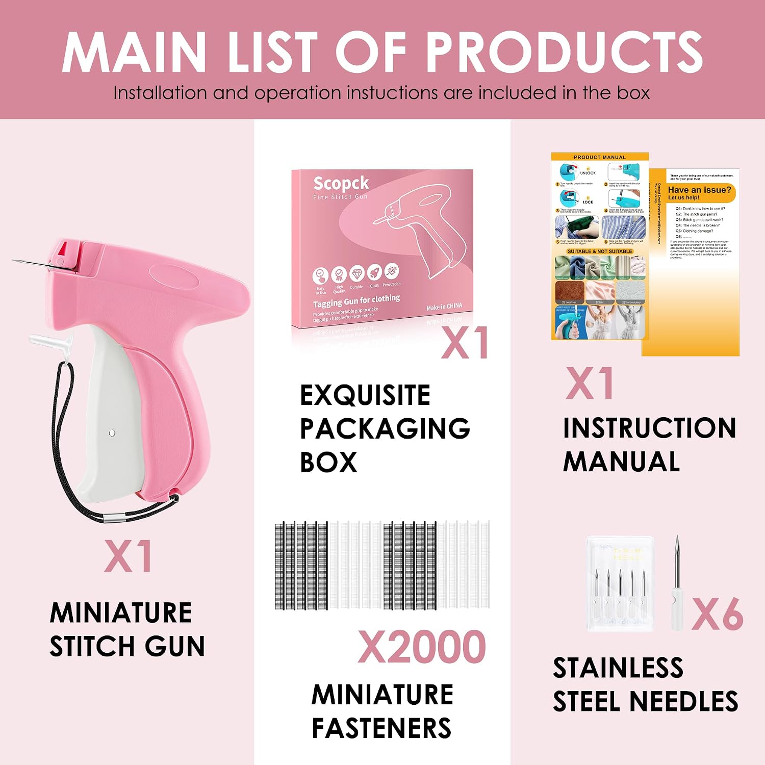 Detalle de Scopck S-3.7 Stitch Gun for Clothes with 5mm Fasteners and 6 Needles