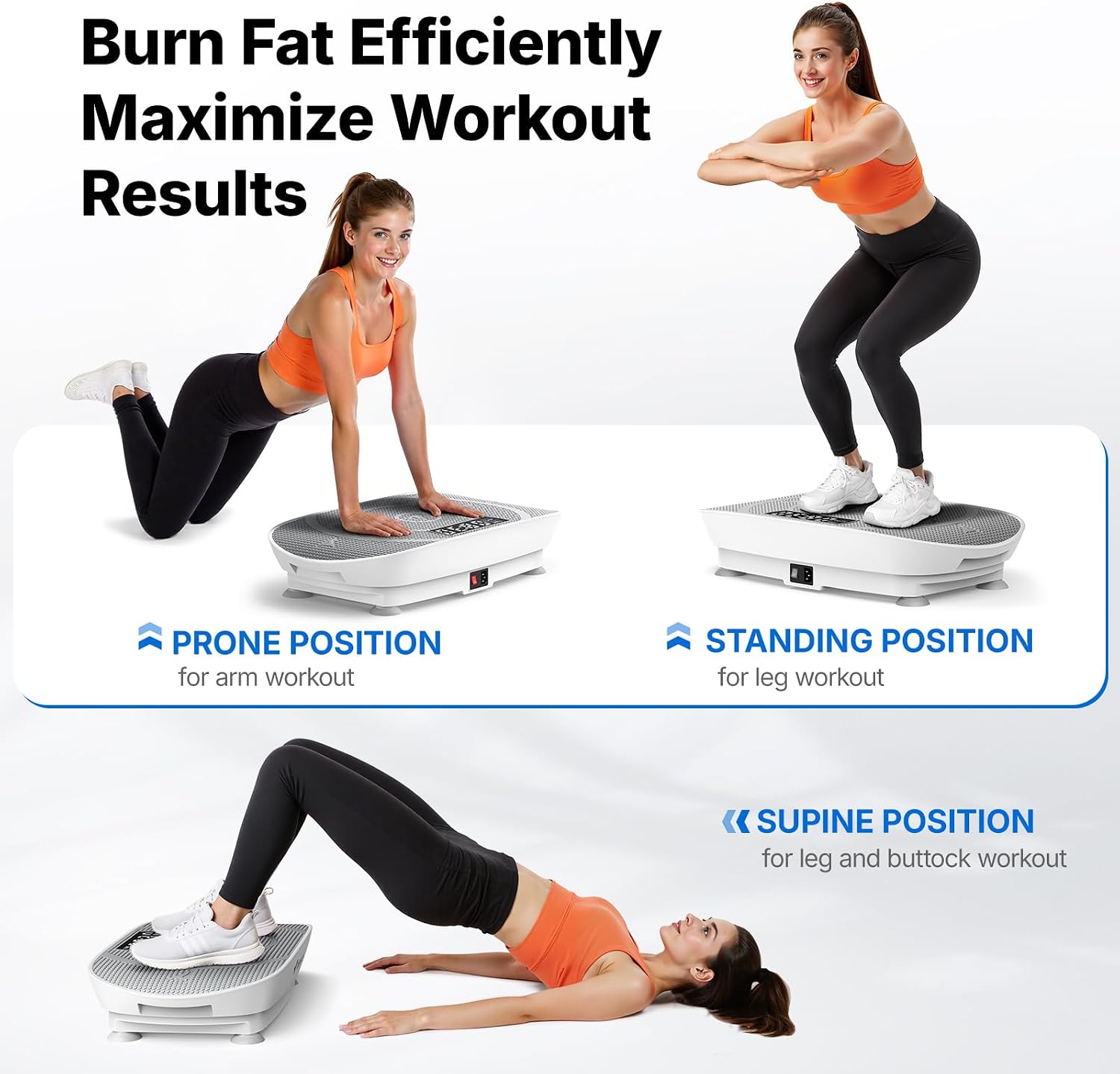 Thumbnail 4 de MERACH CV30 Curved Vibration Plate with 10 Levels and LED Calorie Tracking