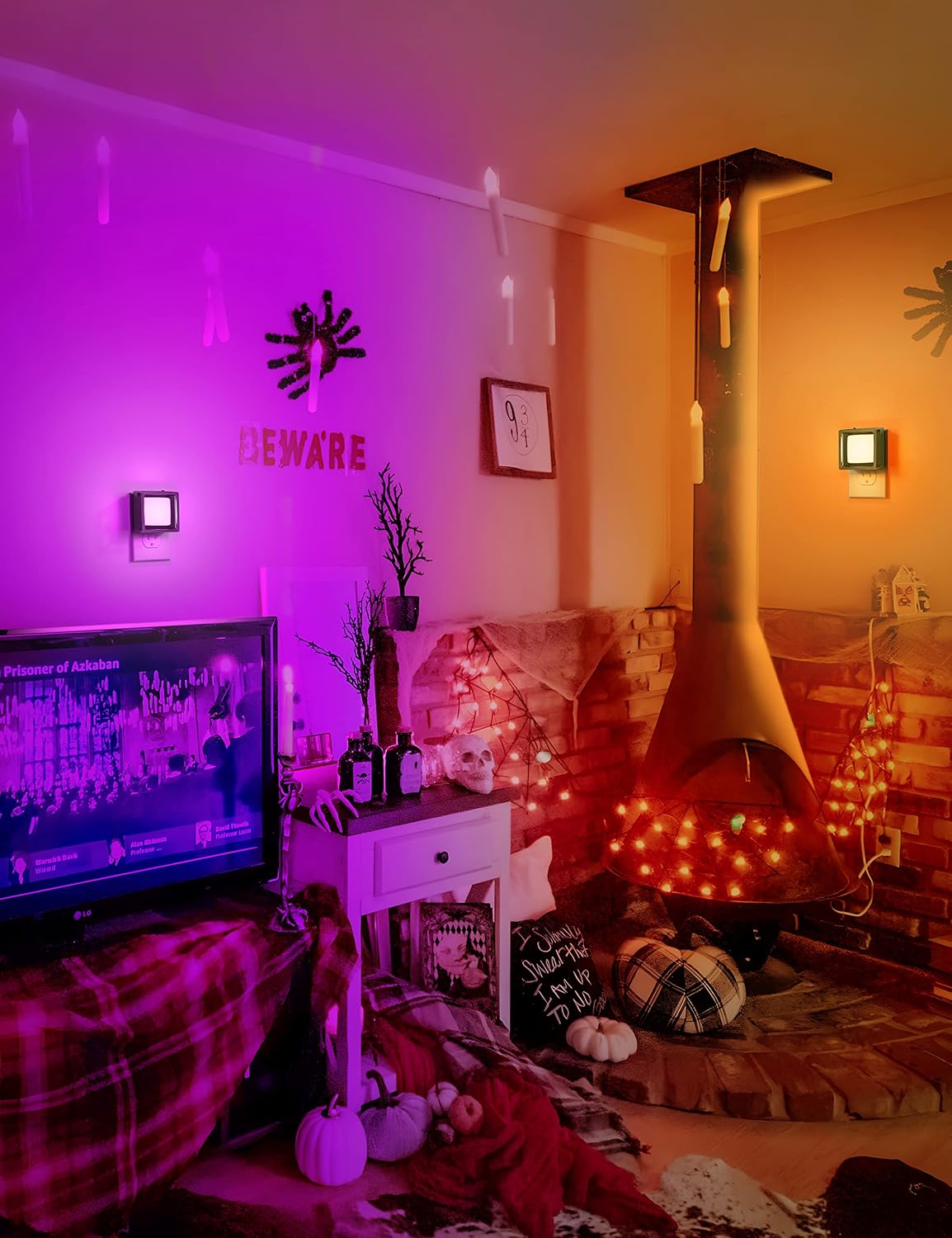 Detalle 2 de DORESshop ND-GY033PUS-2 Purple Plug-In Night Lights, Dimmable, 2-Pack