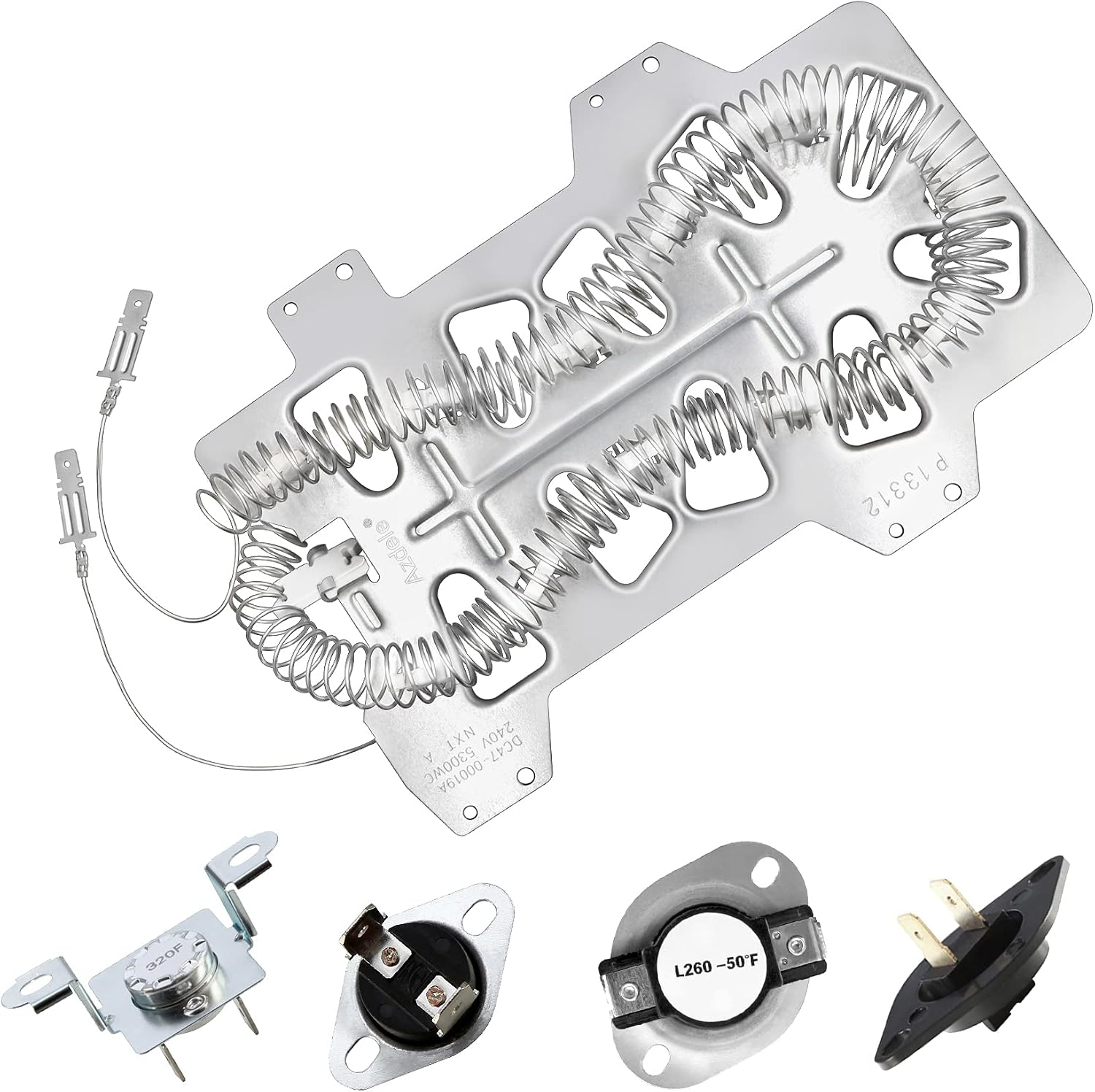 Azdele DC47-00019A Samsung Dryer Heating Element Kit with Thermostats and Fuses