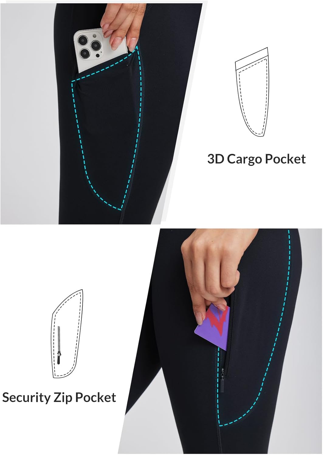 Thumbnail 2 de baleaf Walking Hiking Leggings for Women with 3 Pockets – High Waisted, Quick Dry