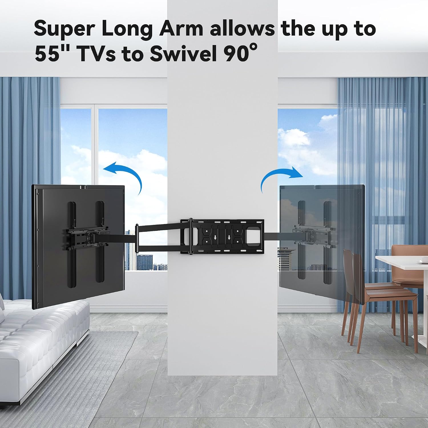 Thumbnail 2 de FORGING MOUNT Long Arm TV Wall Mount for 26-60 Inch TVs (Up to 77 lbs) with 25.6-Inch Full Motion Arm