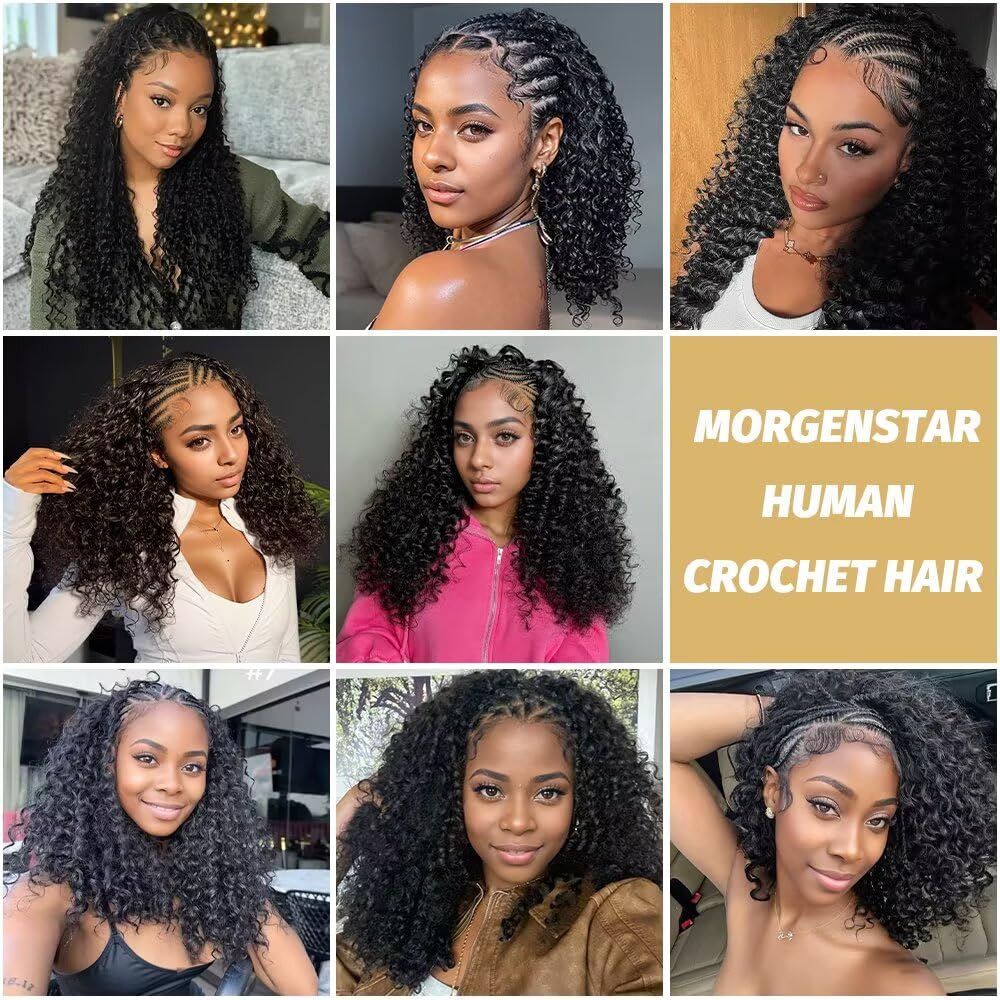 Thumbnail 6 de Burmese Curly Human Crochet Hair (18 inch) 150g Pre-Separated Feather Crochet Bundles for Black Women