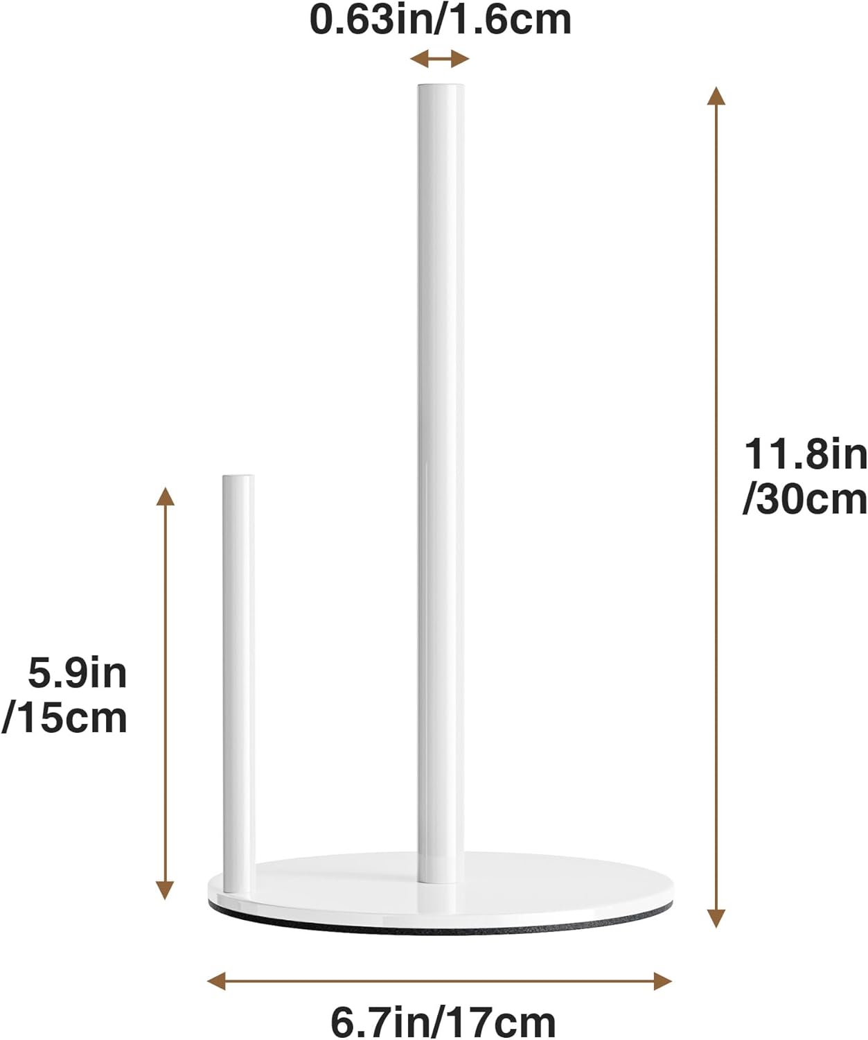 Detalle 2 de Weiß Küchenrollenhalter aus Edelstahl 11,8 cm