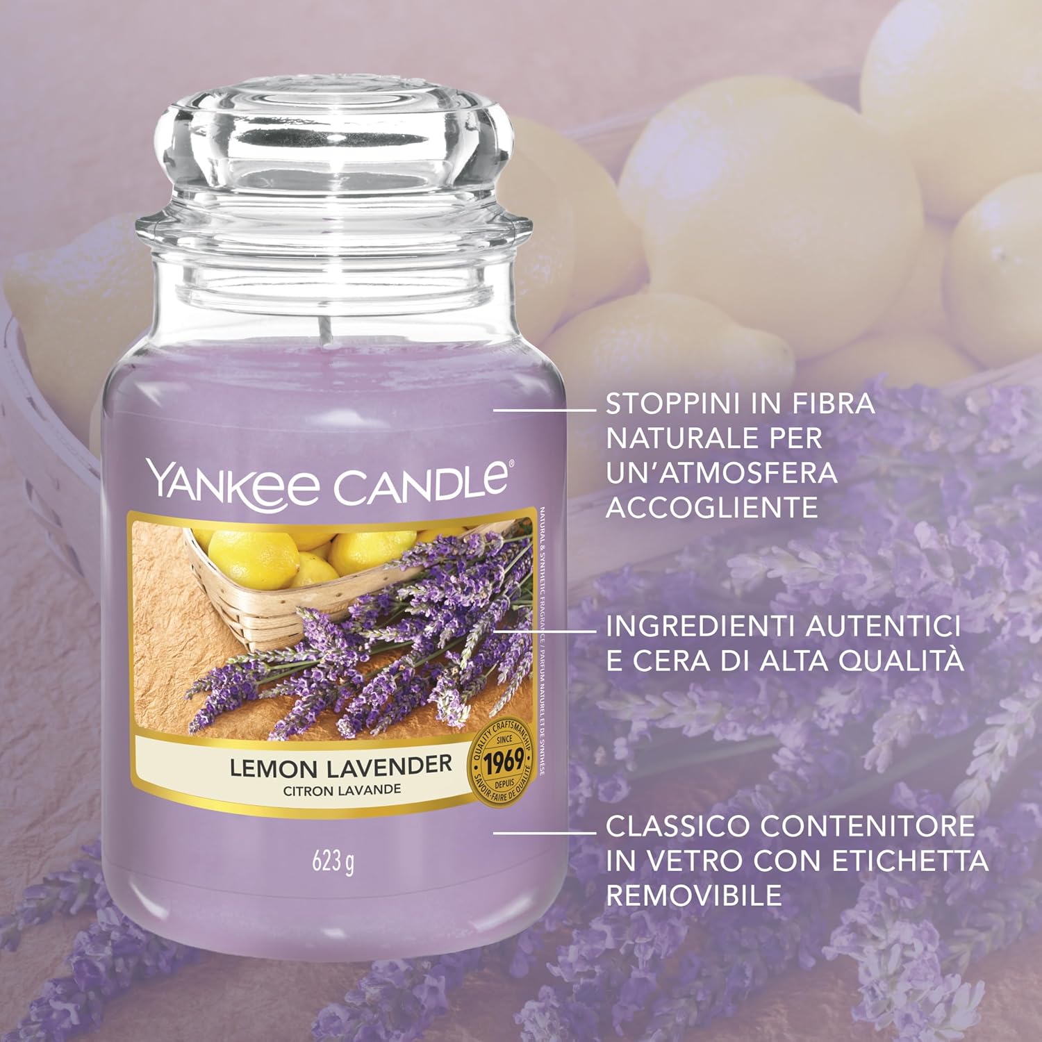 Thumbnail 4 de Yankee Candle Lavanda al limone candela in giara grande 150 h 🕯