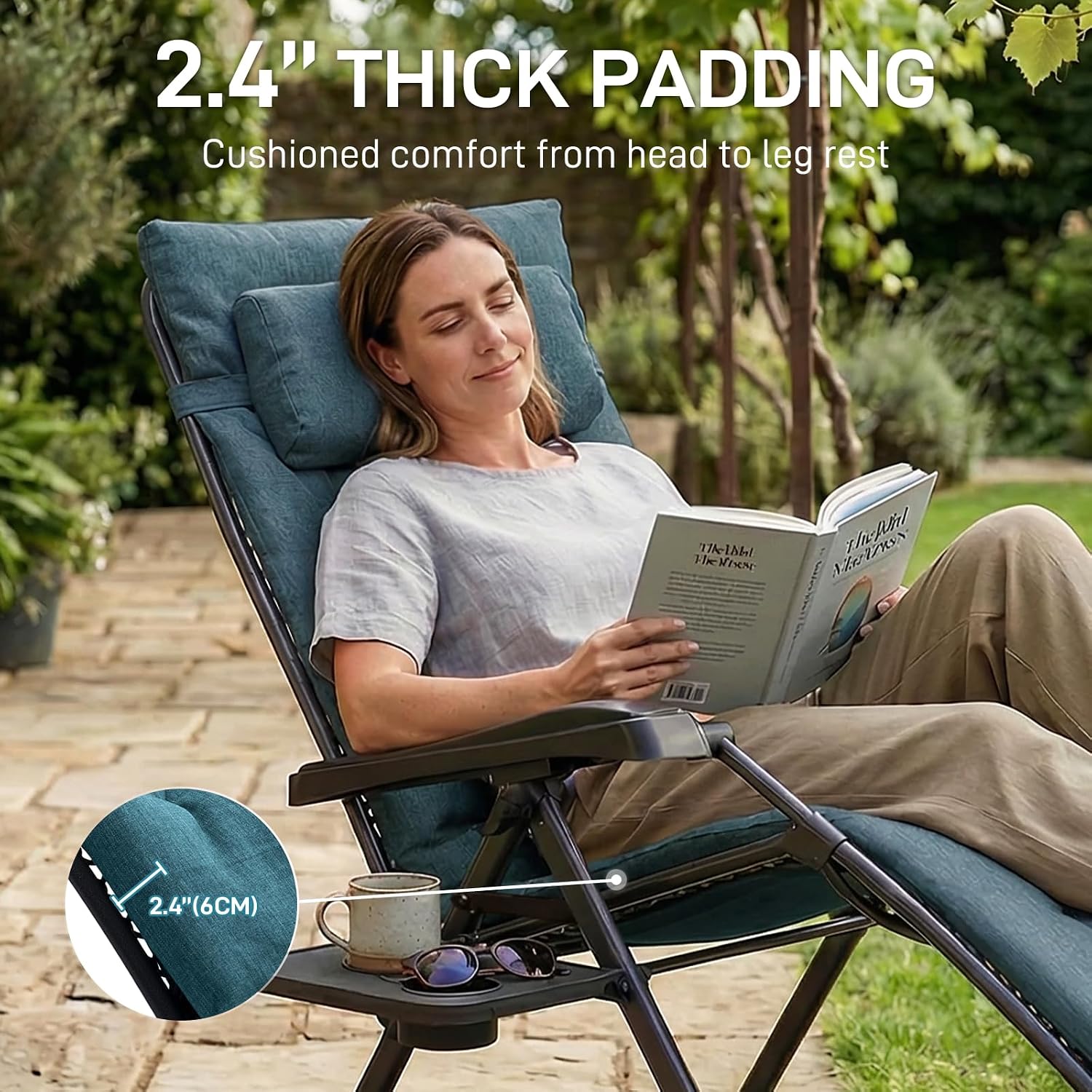 Detalle 2 de EVER ADVANCED Zero Gravity Chair, 2.4-inch Padded