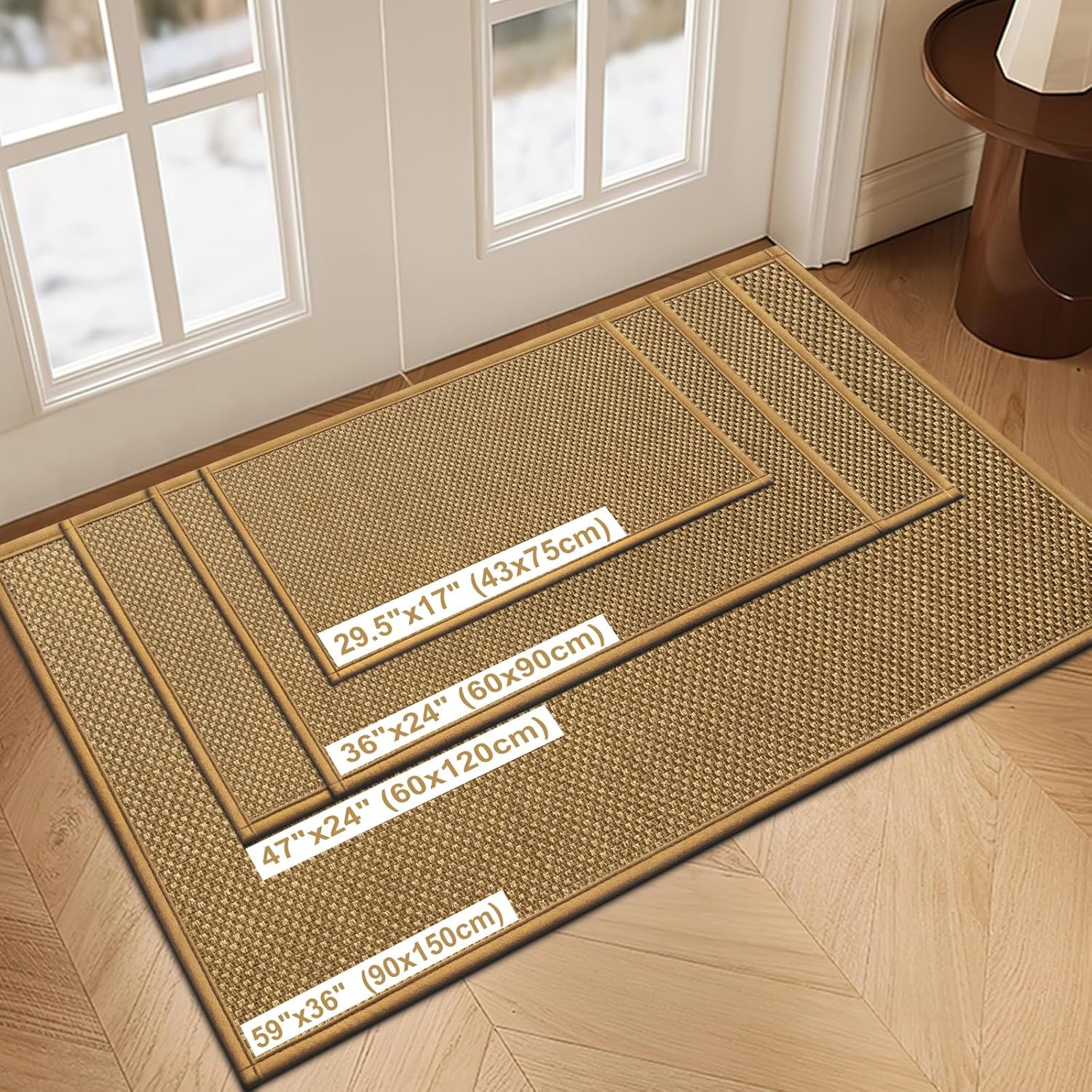 Detalle 2 de LEKEEPGO zerbino ingresso interno 90 x 150 cm antiscivolo lavabile, marrone chiaro