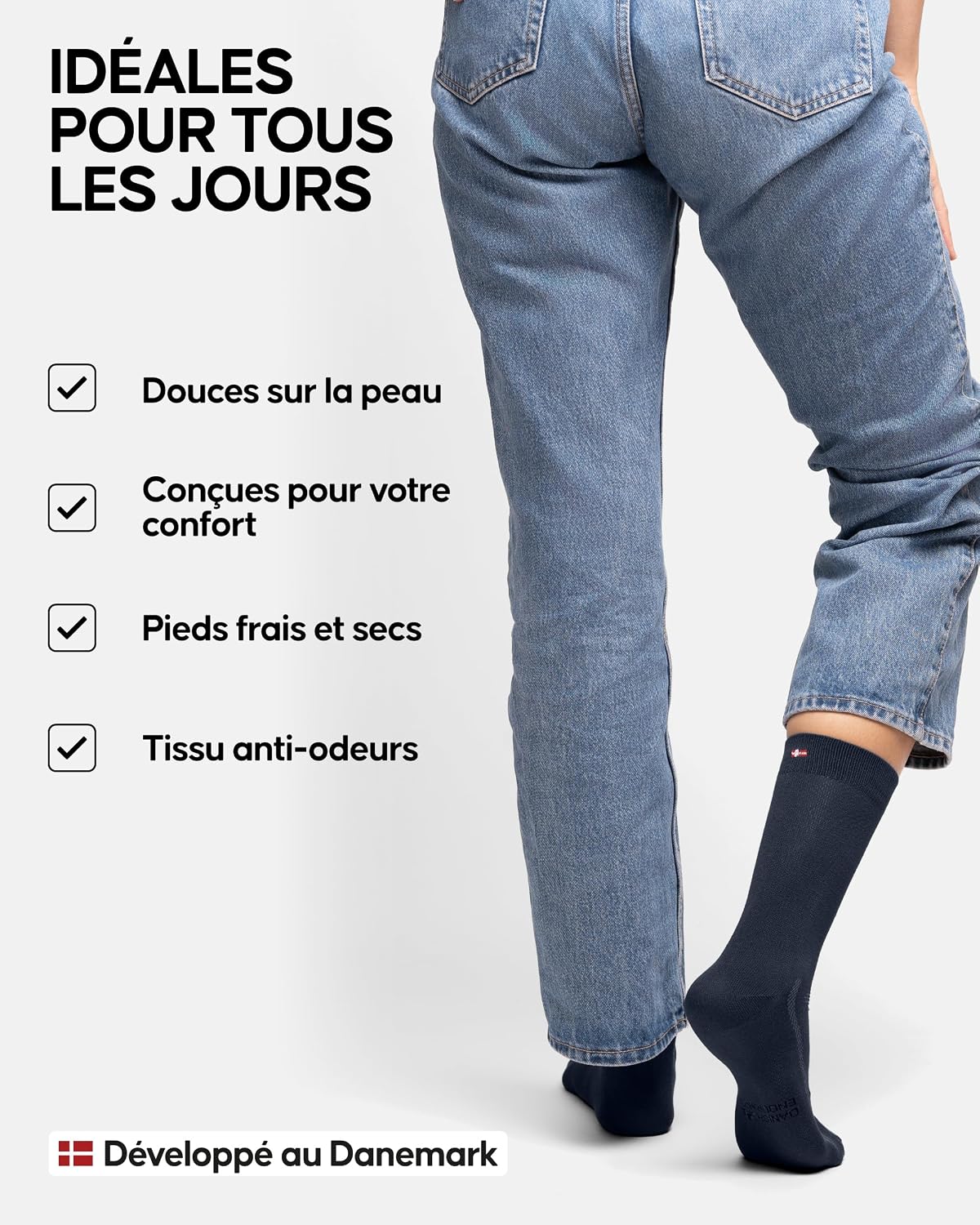 Detalle de DANISH ENDURANCE Chaussettes en Bambou Unisexe – Lot de 6, respirantes et douces pour l’été