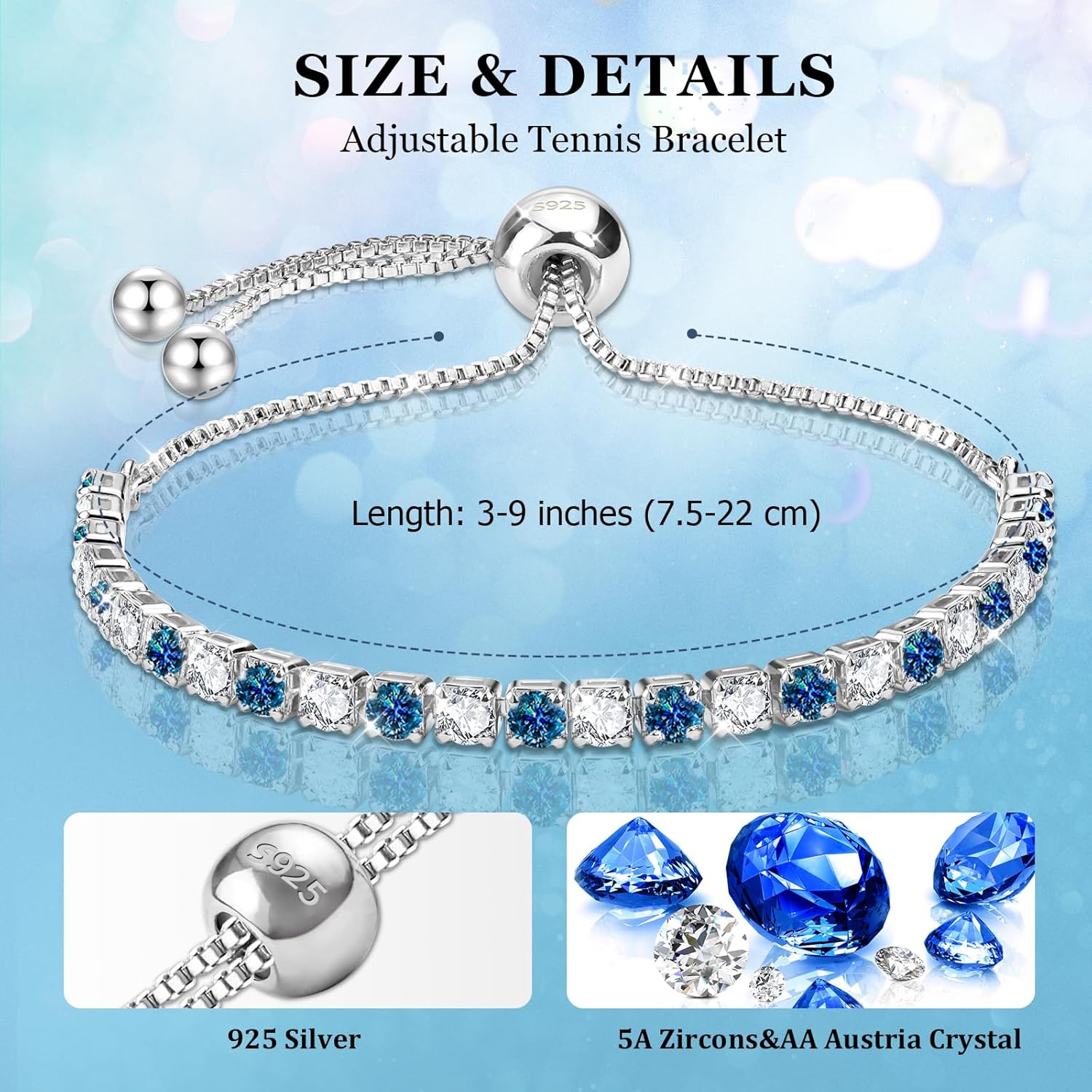 Thumbnail 1 de J.Fée Bracciale da donna in Argento 925 con zirconi 5A “tennis” regolabile, colore placcato/argento