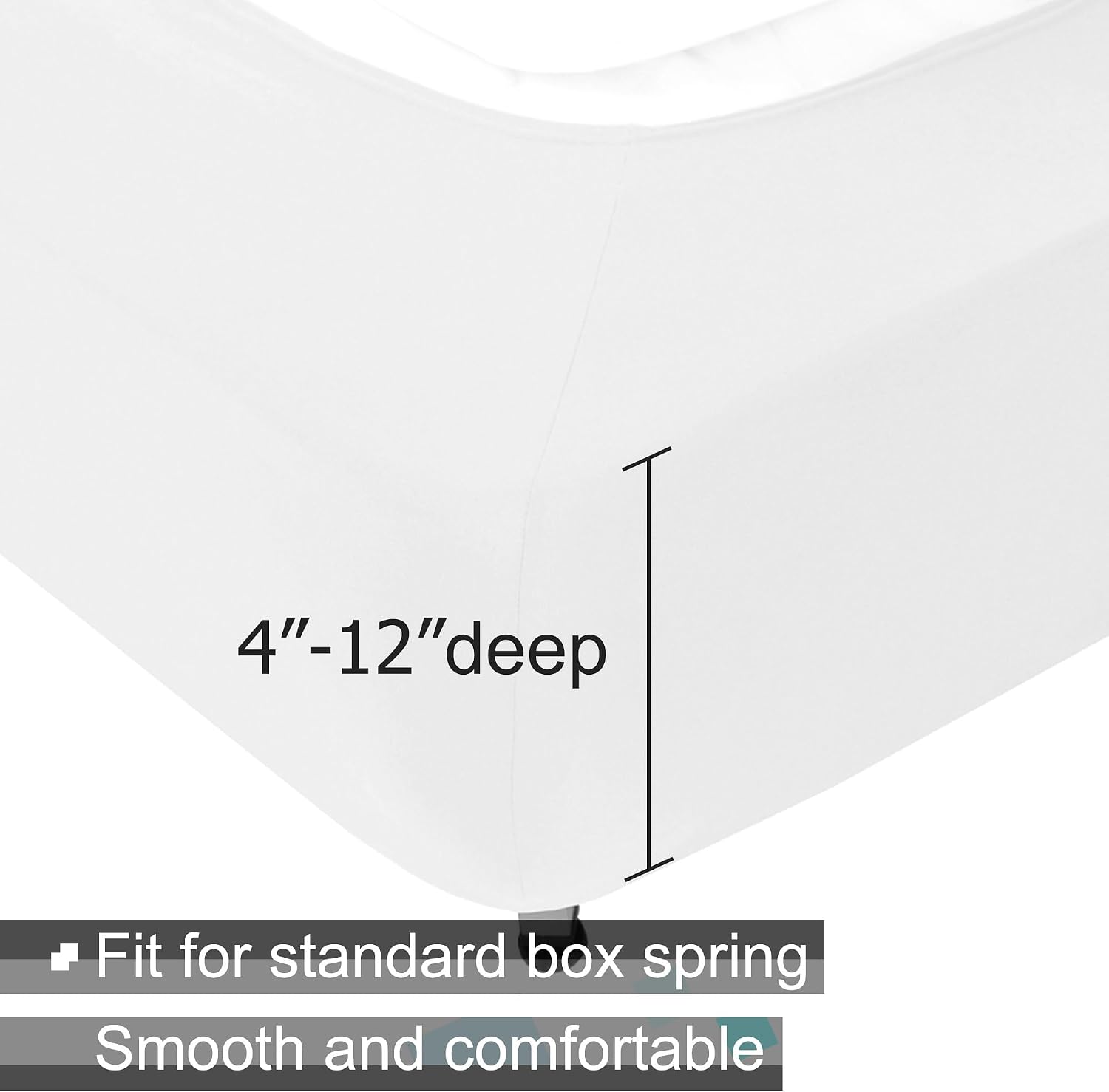 Detalle 2 de ALYVIA SPRING pokrowiec na bazę łóżka kontynentalnego Queen/Queen XL, biały