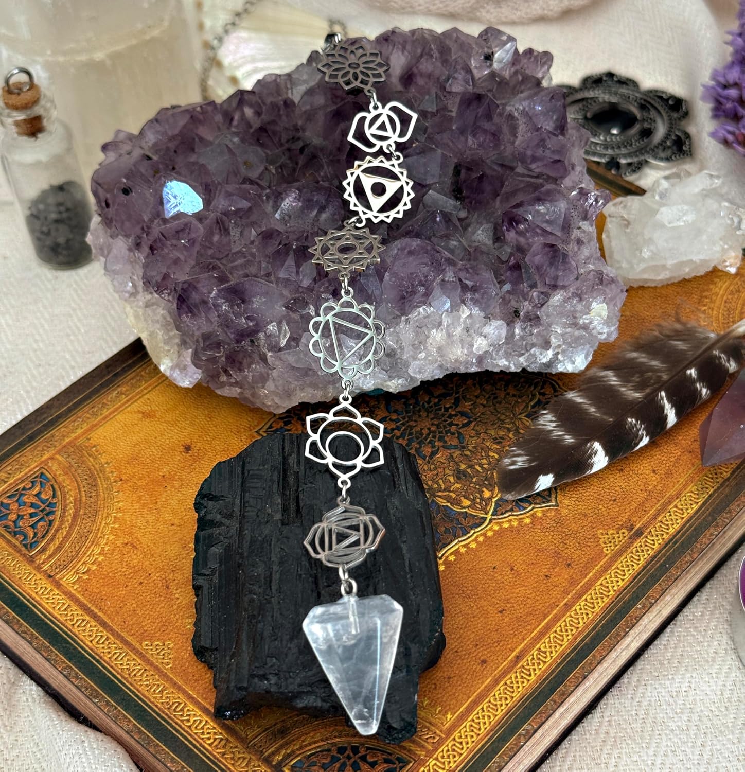 Thumbnail 5 de Simboliks Colgante chakras con Péndulo de Cuarzo